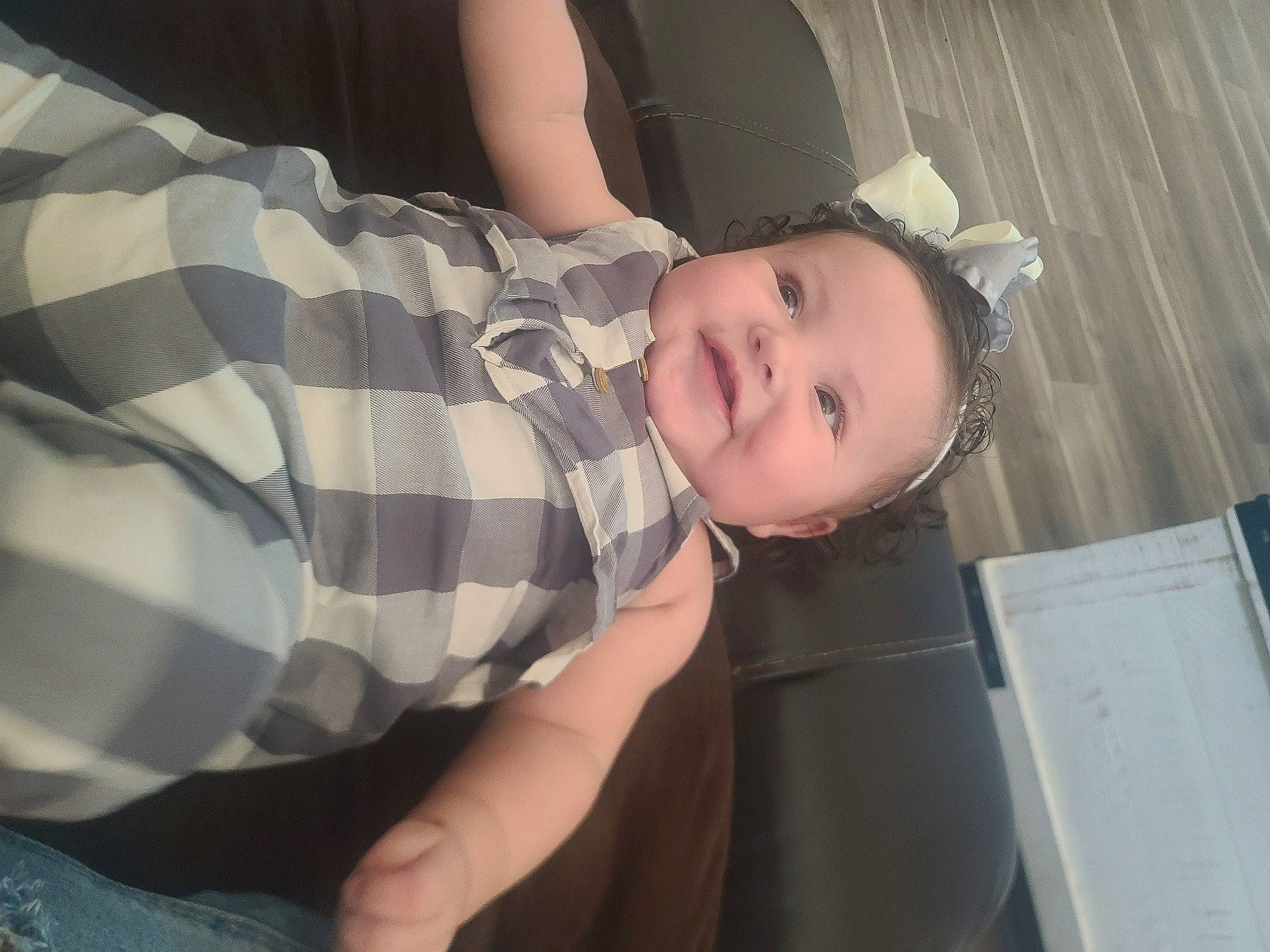 Kamilah is registered to the contest to win money with this photo: baby, baby_toddler_clothing, child, comfort, dress, elbow, finger, flash_photography, fun, gesture, glasses, happy, hat, iris, joy, lip, nose, pattern, person, smile