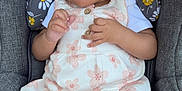 Aaliyah joined the competition — help win amazing prizes! baby, car_seat, child, clothing, cute, dress, eyes, face, floral_pattern, foot, hand, happy, headband, indoors, infant, mouth, person, seatbelt, skin, smiling
