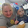 Jason joined the competition — help win amazing prizes! child, woman, party_hat, birthday, cupcake, frosting, face_paint, smile, celebration, balloons, tablecloth, indoor, person, happy, food, dessert, hat, festive, family, event