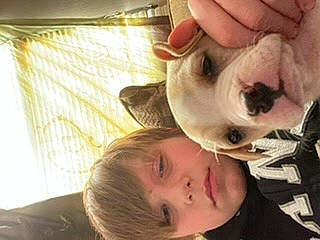 Kadyn joined the competition — help win amazing prizes! carnivore, companion_dog, dog, dog_breed, ear, eyelash, felidae, fun, fur, gesture, happy, jaw, mouth, nail, nose, organ, person, selfie, skin, thumb