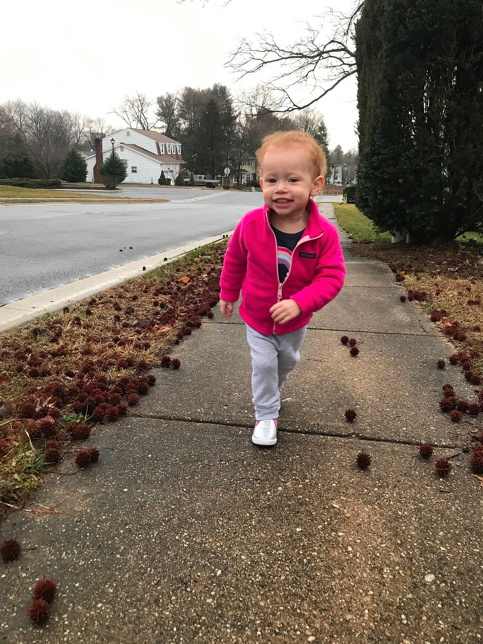 Aviney joined the competition — help win amazing prizes! asphalt, child, fun, grass, joy, leaf, leisure, outerwear, people, person, pink, plant, play, recreation, toddler, tree, vacation, walking, winter