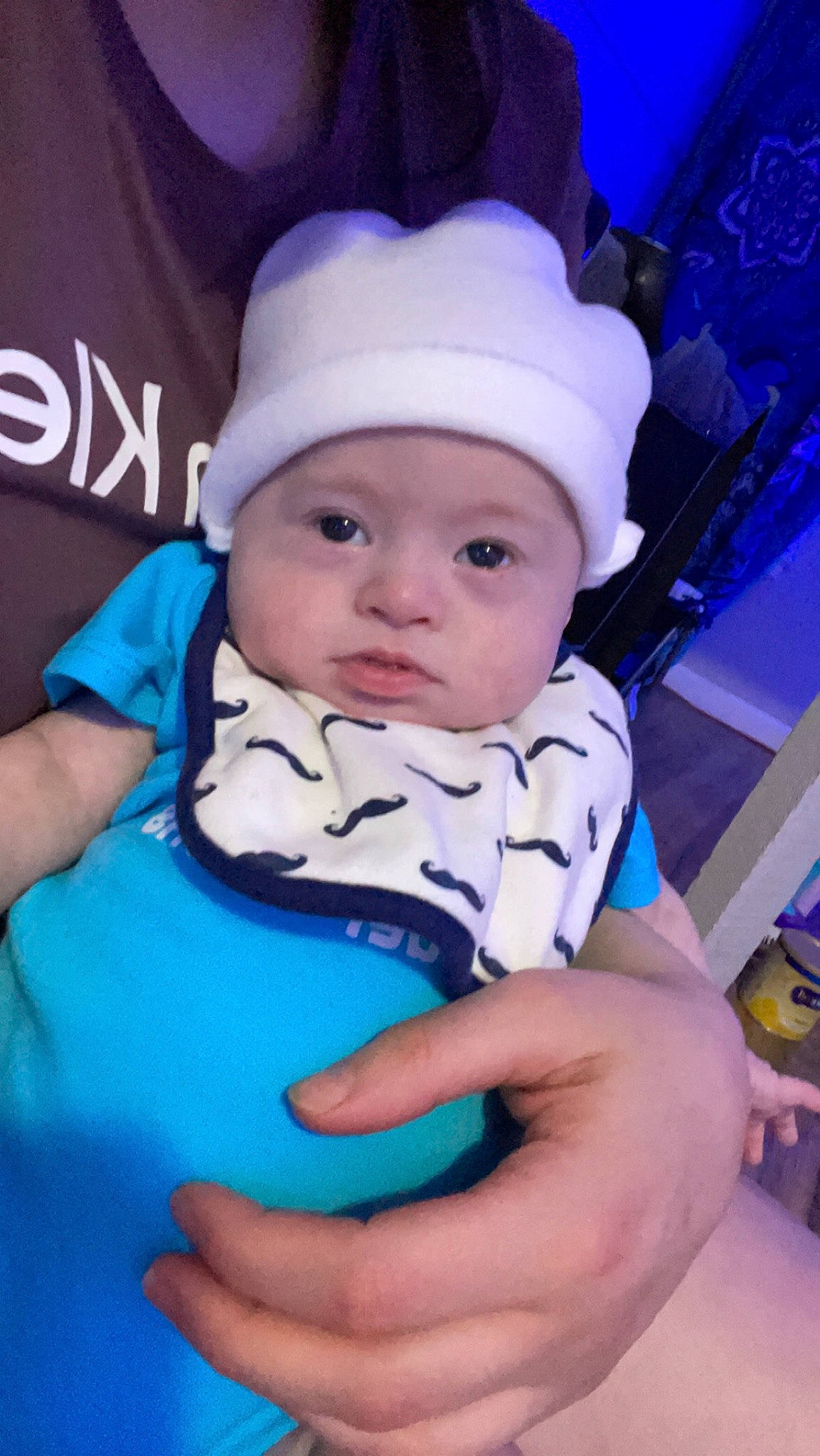 Dakota joined the competition — help win amazing prizes! baby, baby_toddler_clothing, blue, cap, cheek, child, electric_blue, eyebrow, eyelash, fashion_accessory, finger, fun, hand, happy, hat, headwear, nail, person, personal_protective_equipment, purple