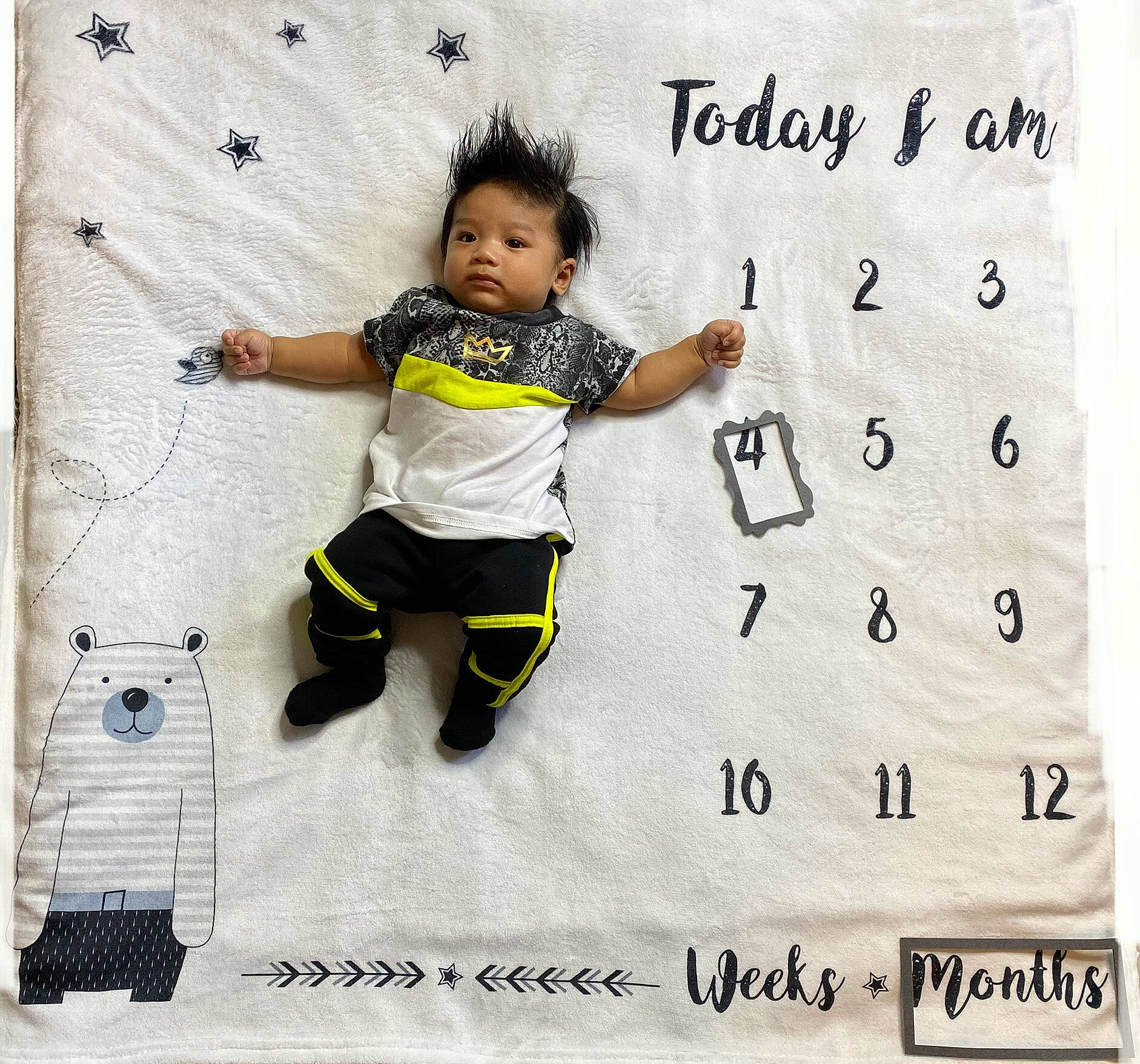 Kairo Xayachak joined the competition — help win amazing prizes! baby, baby_toddler_clothing, child, font, gesture, happy, linens, pattern, person, play, rectangle, room, sleeve, t_shirt, toddler