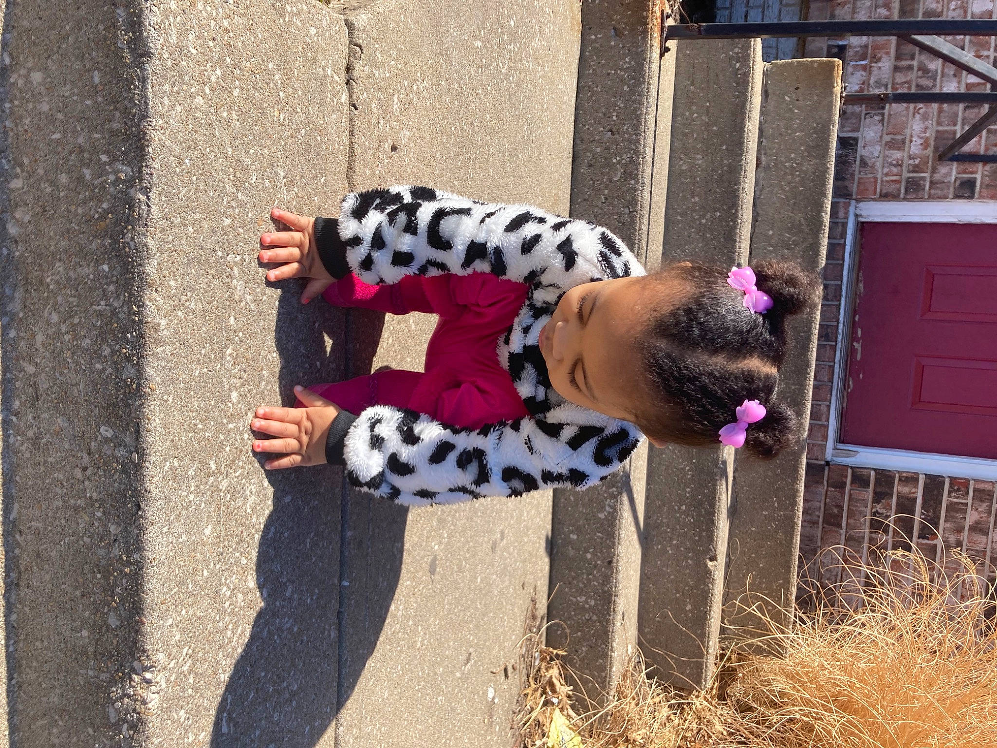 Kahlani joined the competition — help win amazing prizes! boot, eyewear, fun, fur, grass, human_leg, knee, leisure, magenta, pattern, person, shadow, sitting, soil, street, street_fashion, thigh, tints_and_shades, tree, waist