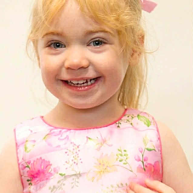 Elena joined the competition — help win amazing prizes! child, girl, smiling, blonde_hair, pink_dress, floral_pattern, portrait, happy, face, eyes, hair_ribbon, young, cute, person, indoors, childhood, joy, fashion, skin, expression