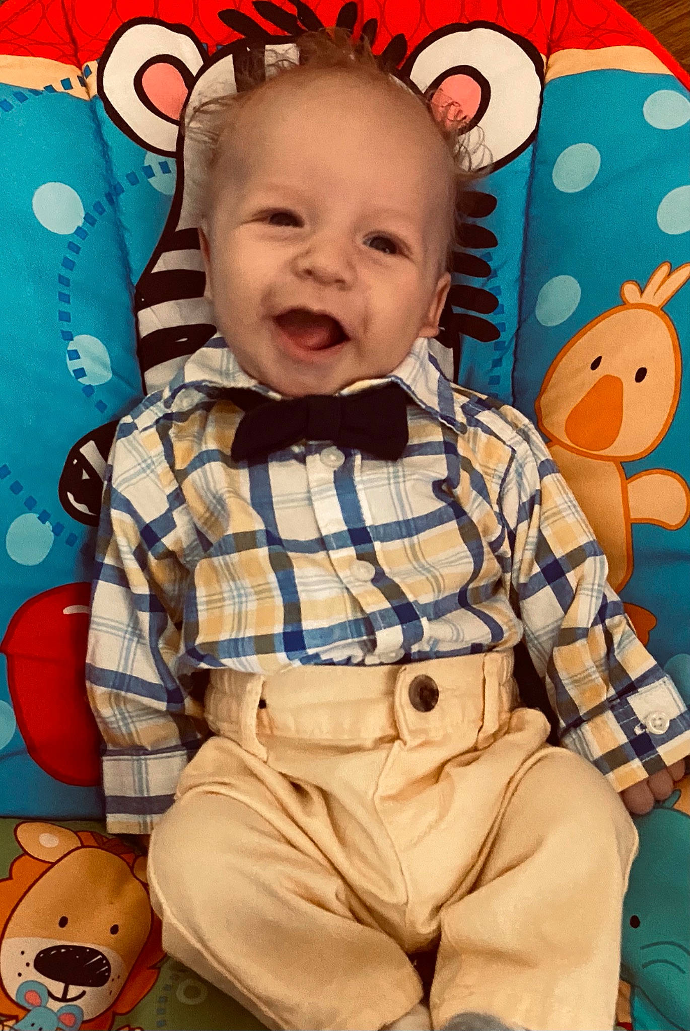 Jalen joined the competition — help win amazing prizes! baby, baby_toddler_clothing, cheek, child, face, happy, head, mammal, nose, orange, person, pink, product, red, skin, sleeve, smile, t_shirt, textile, toddler