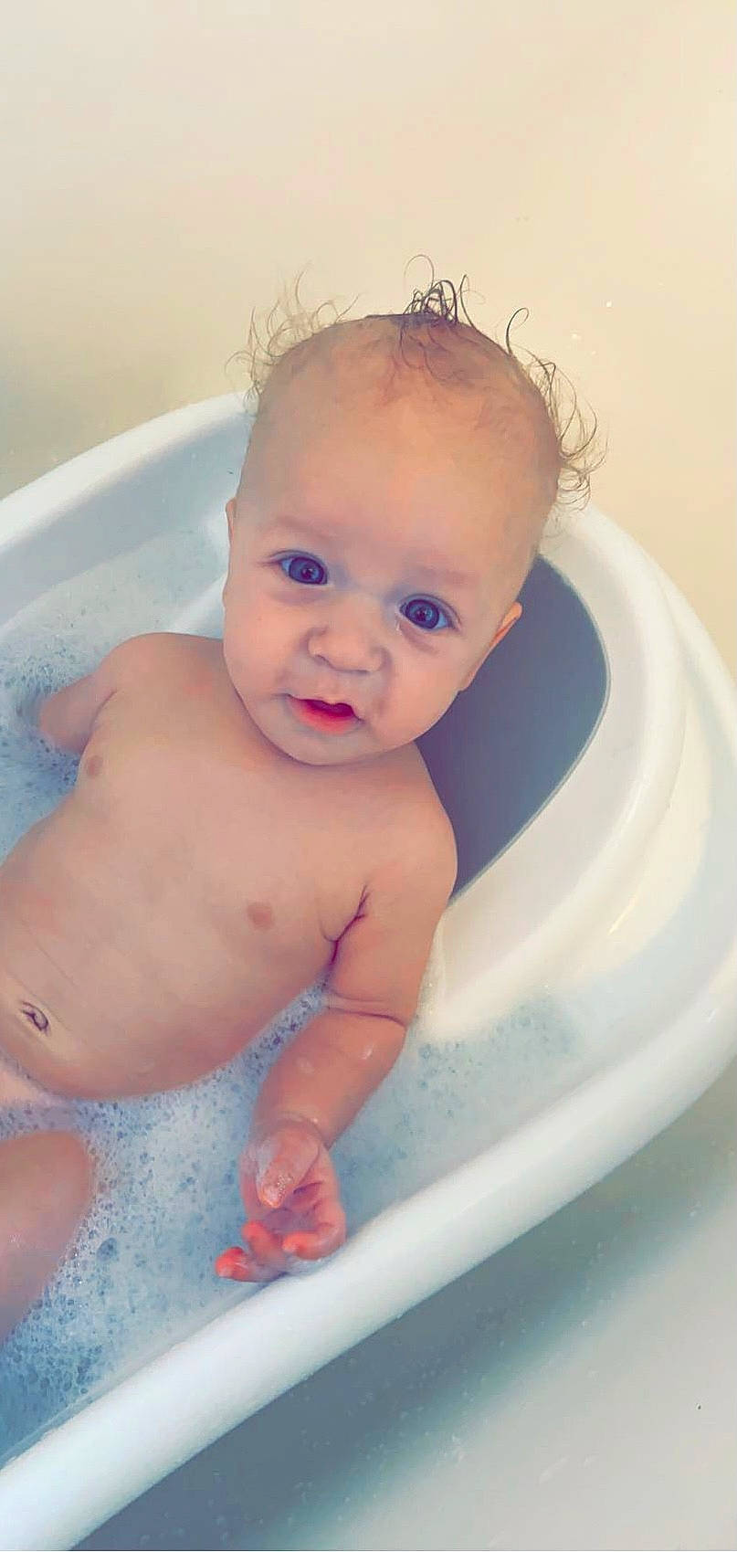 Jalen joined the competition — help win amazing prizes! arm, baby, baby_bathing, bathing, bathroom, bathtub, cheek, chest, face, fluid, hand, head, iris, liquid, nose, person, skin, smile, stomach, toddler