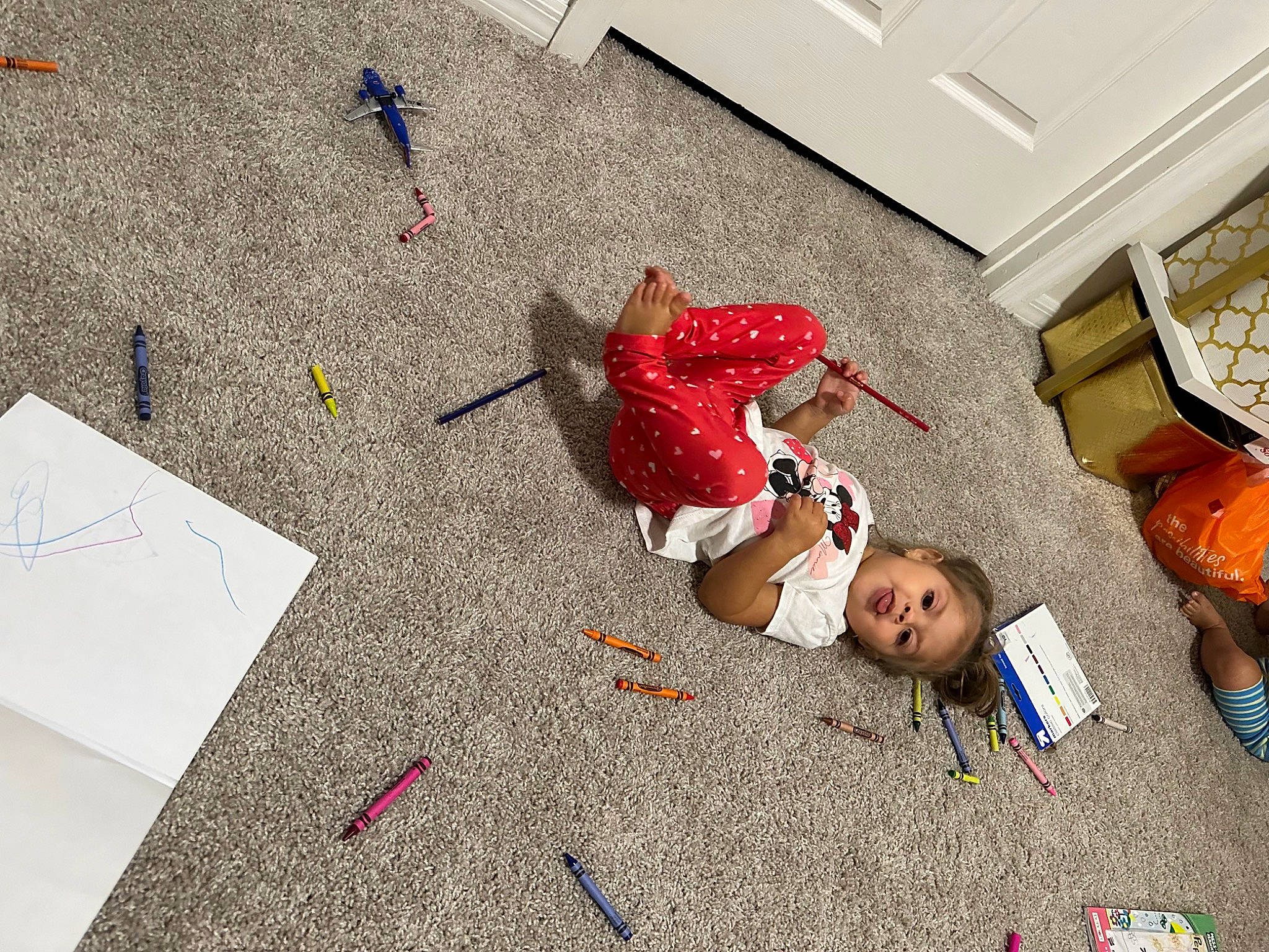 Akemi is registered to the contest to win money with this photo: art, asphalt, carmine, child, concrete, flooring, fun, illustration, leisure, person, play, road_surface, room, shadow, sidewalk, toddler, visual_arts, wall, wood, writing