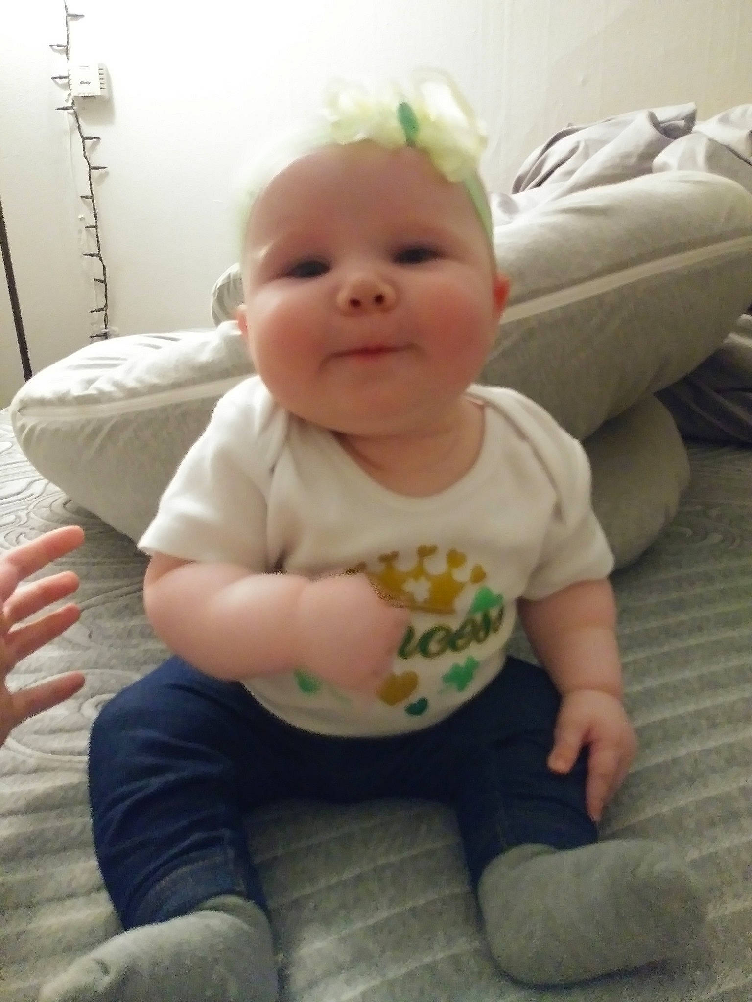 Aurelia joined the competition — help win amazing prizes! baby, baby_products, baby_toddler_clothing, cheek, child, head, person, product, sitting, skin, smile, toddler