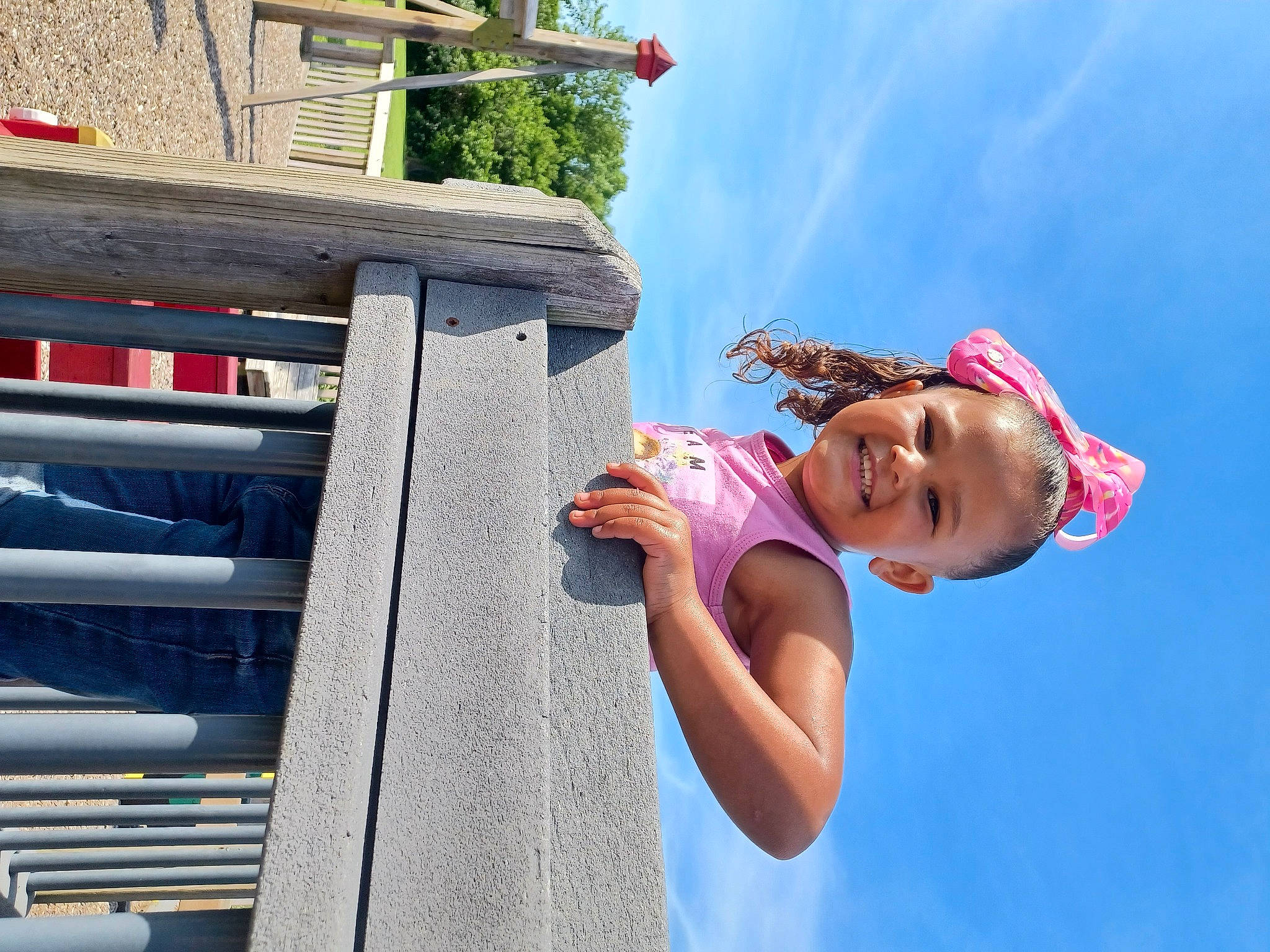 Isabella joined the competition — help win amazing prizes! child, cloud, elbow, electric_blue, eyewear, fun, happy, hat, house, joy, leisure, magenta, person, recreation, sky, smile, sun_hat, t_shirt, toddler, travel