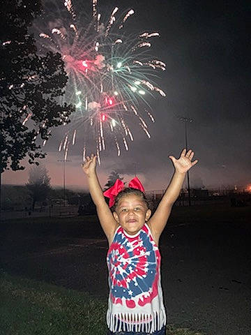 Isabella joined the competition — help win amazing prizes! baby_toddler_clothing, event, fireworks, flash_photography, fun, gesture, happy, holiday, light, midnight, people, people_in_nature, person, pink, recreation, sky, sleeve, smile, summer, t_shirt