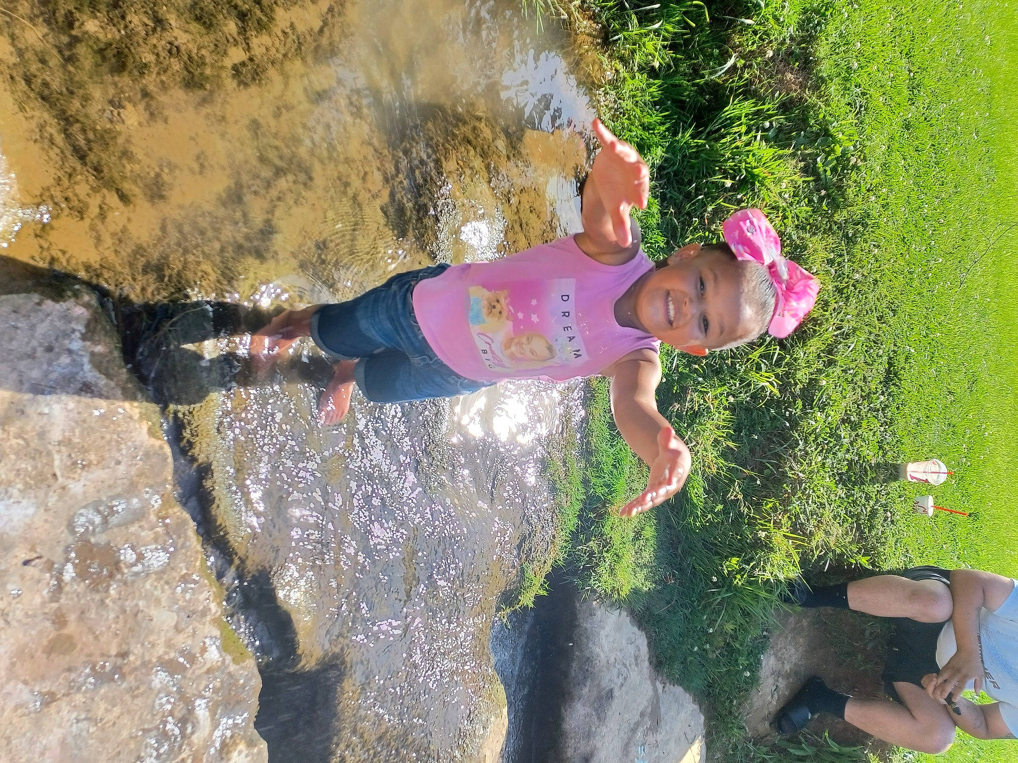 Isabella joined the competition — help win amazing prizes! baby, child, fun, garden, grass, green, happy, joy, landscape, leisure, nature, people_in_nature, person, plant, play, recreation, shadow, shrub, soil, toddler