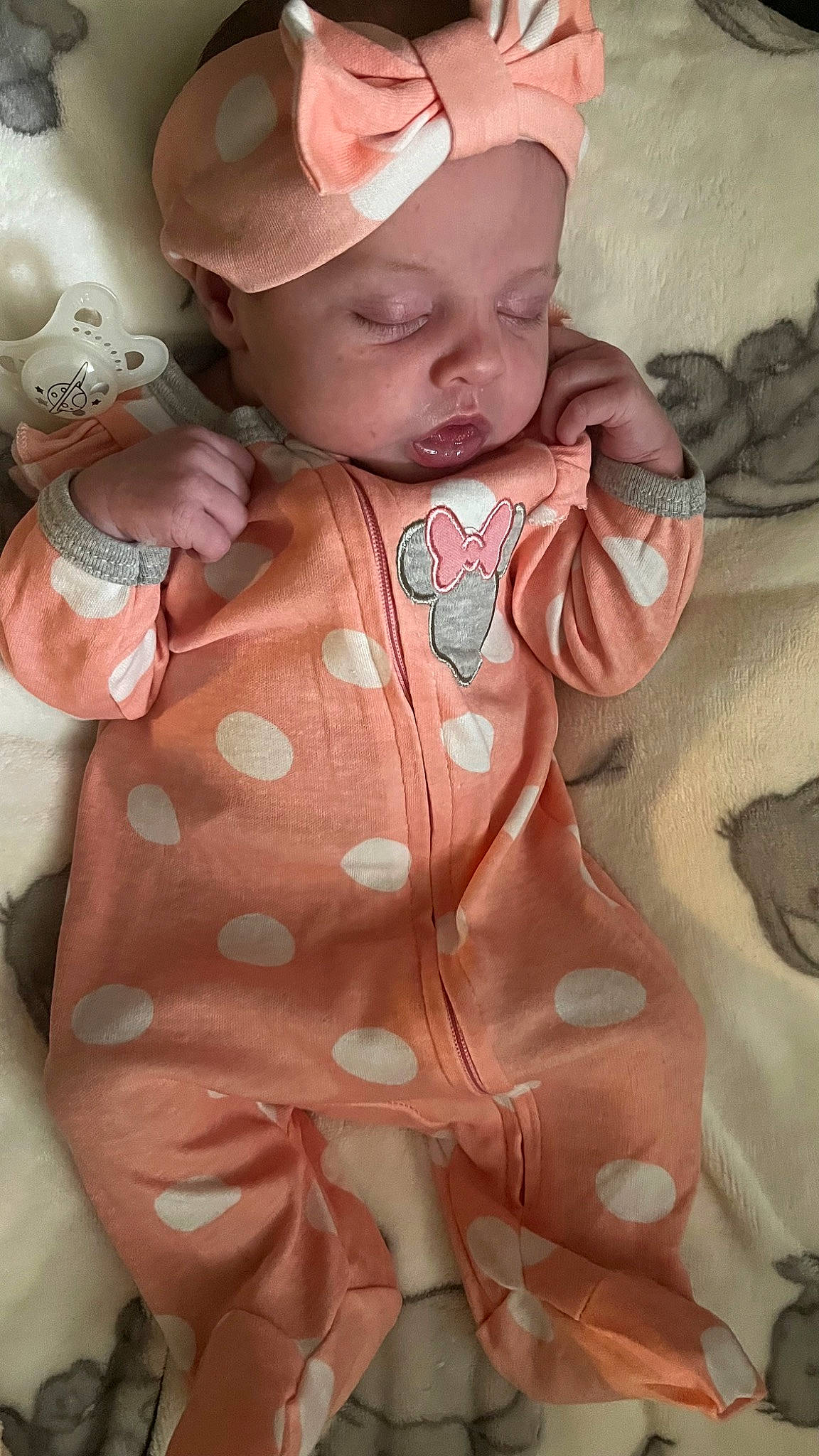 Adelynn Renee Hurt is registered to the contest to win money with this photo: baby, baby_products, baby_toddler_clothing, cap, cheek, child, chin, dress, eye, face, head, headwear, human_body, iris, lip, neck, pattern, person, pink, skin