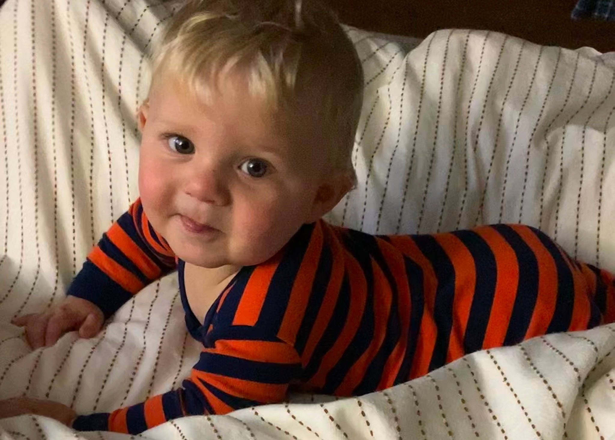 Brecken joined the competition — help win amazing prizes! arm, baby, cheek, child, eye, face, nose, person, sitting, skin, smile, toddler, tummy_time