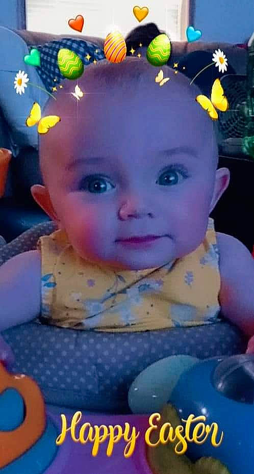 Athena joined the competition — help win amazing prizes! baby, baby_toddler_clothing, bib, cheek, child, dress, facial_expression, fashion_accessory, fun, grass, happy, headgear, headpiece, iris, lip, nose, person, pink, skin, toddler