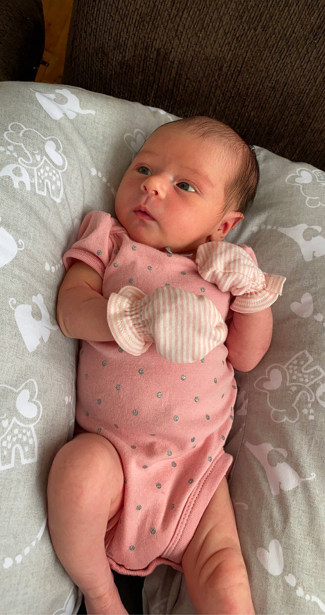 Emmarie is registered to the contest to win money with this photo: baby, baby_toddler_clothing, cheek, child, face, head, lip, person, pink, skin, toddler