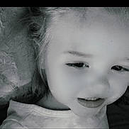 Scarlett joined the competition — help win amazing prizes! child, face, black_and_white, portrait, smile, young, close_up, head, hair, light, soft_expression, vignette, monochrome, person, cute, indoors, childhood, innocence, happy, baby