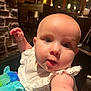 Kaliana joined the competition — help win amazing prizes! baby, bodypart, brick, clothing, couch, doll, dress, face, finger, fireplace, furniture, hand, hat, head, indoors, person, photography, portrait, sitting, toy
