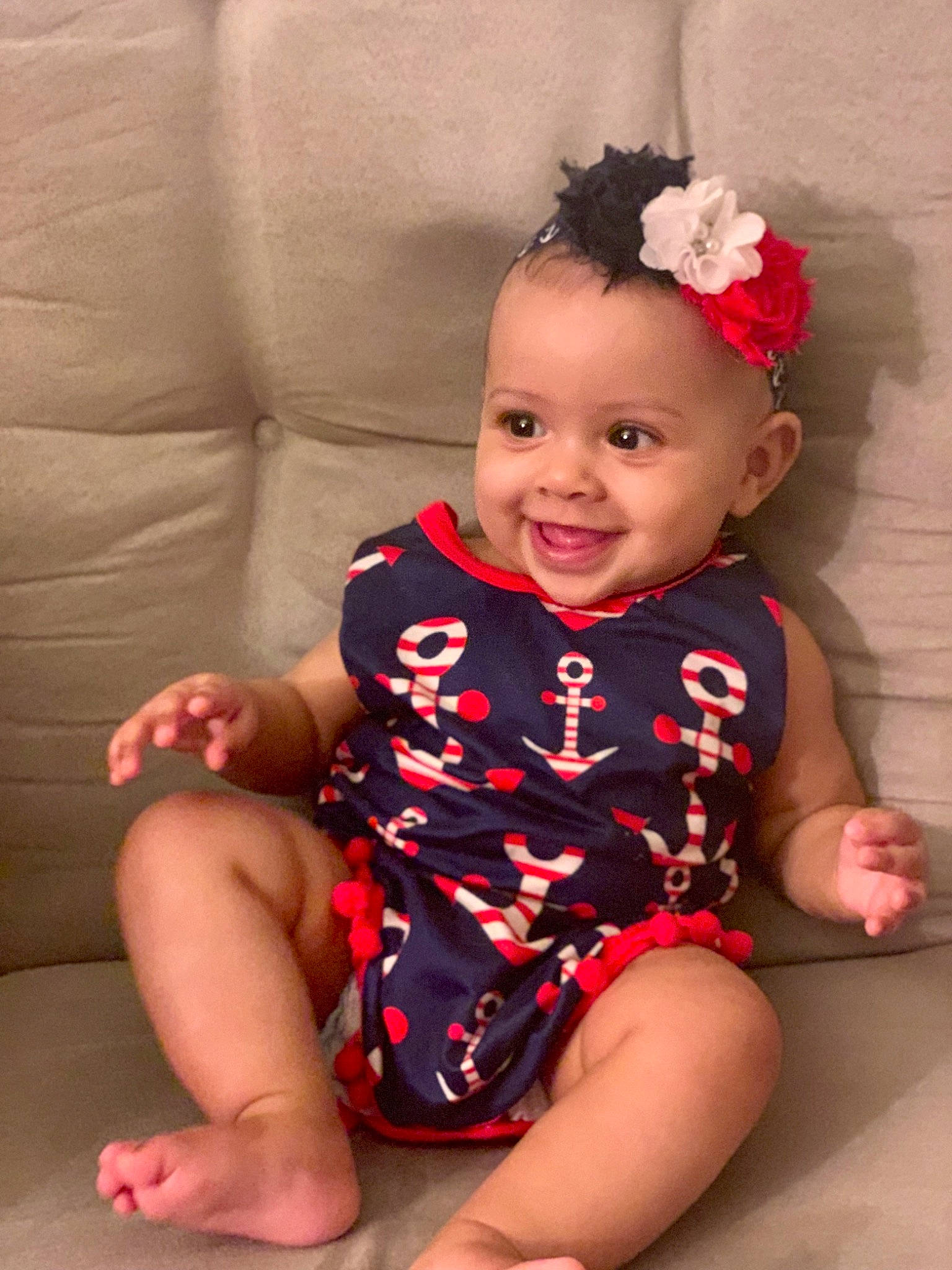 Arya Jade joined the competition — help win amazing prizes! baby, baby_toddler_clothing, cheek, child, joy, leg, person, pink, sitting, skin, thigh, toddler