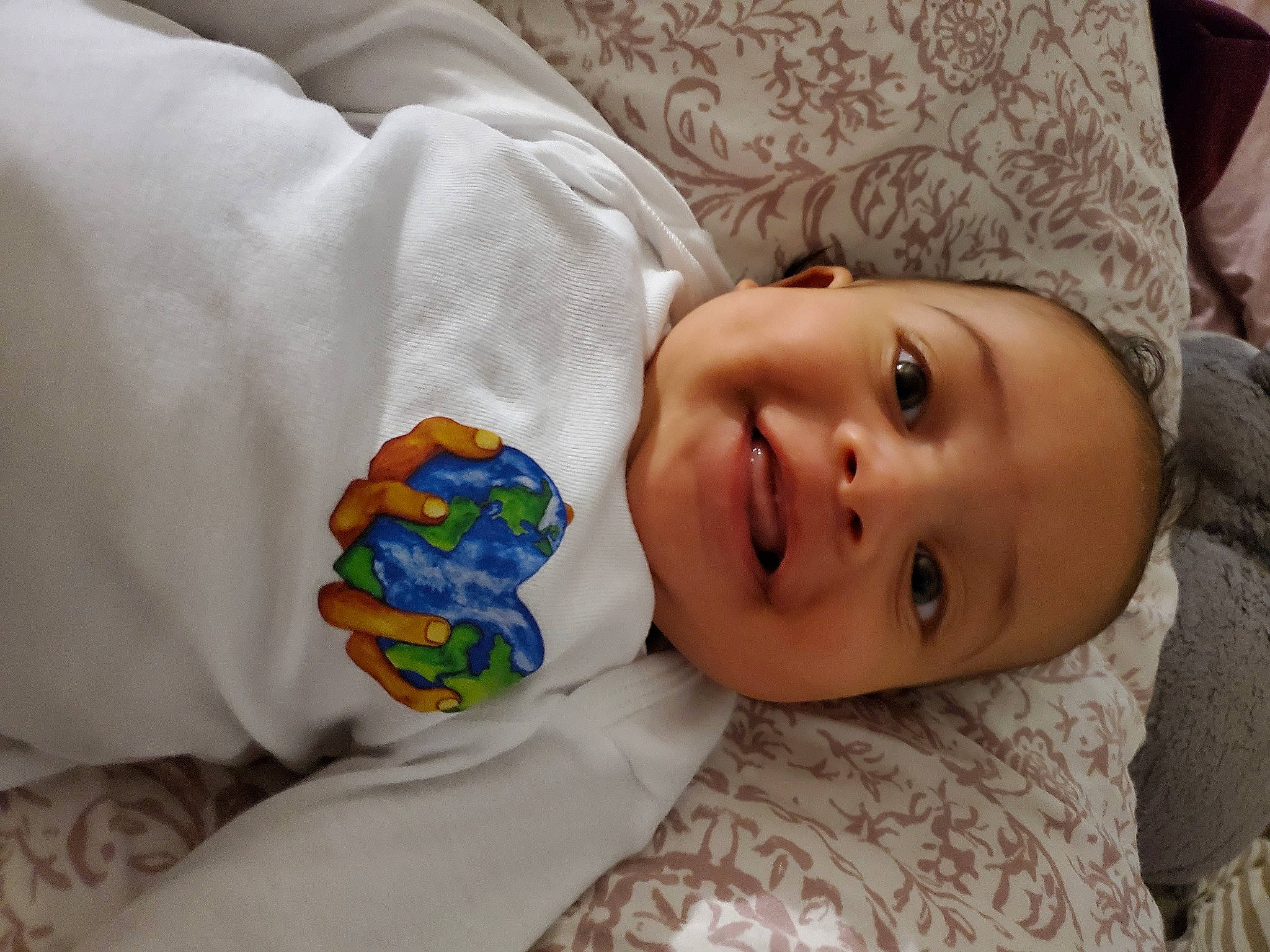 Frederick joined the competition — help win amazing prizes! baby, baby_toddler_clothing, cheek, child, comfort, eye, eyelash, face, happy, iris, joy, linens, lip, mouth, nose, person, skin, sleeve, smile, t_shirt
