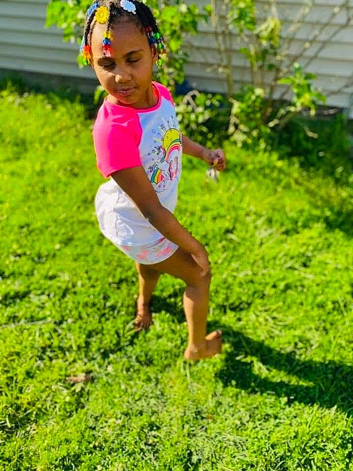 Mercy joined the competition — help win amazing prizes! child, fun, garden, grass, green, happy, lawn, person, pink, plant, play, smile, summer, toddler, vacation, yard