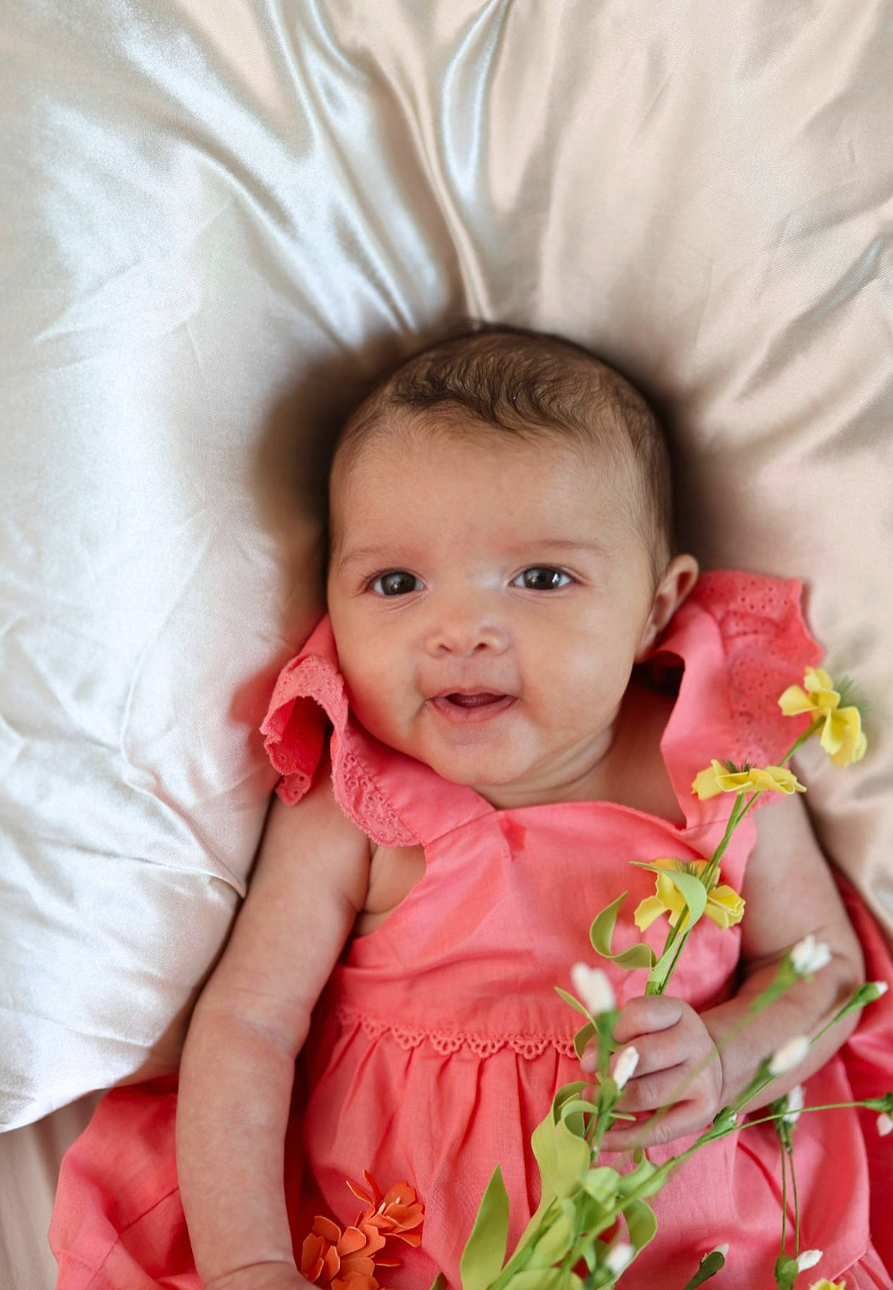 Avianna joined the competition — help win amazing prizes! baby, baby_toddler_clothing, cheek, child, close_up, comfort, dress, eye, flower, happy, iris, linens, lip, person, petal, pink, skin, sleeve, smile, textile