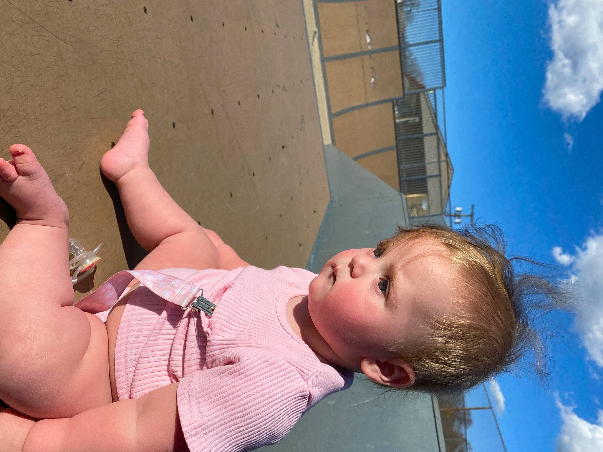 Paislee joined the competition — help win amazing prizes! baby, blue, cloud, dress, face, facial_expression, finger, gesture, glasses, hand, happy, head, human_body, leisure, mouth, person, plant, skin, sky, toddler