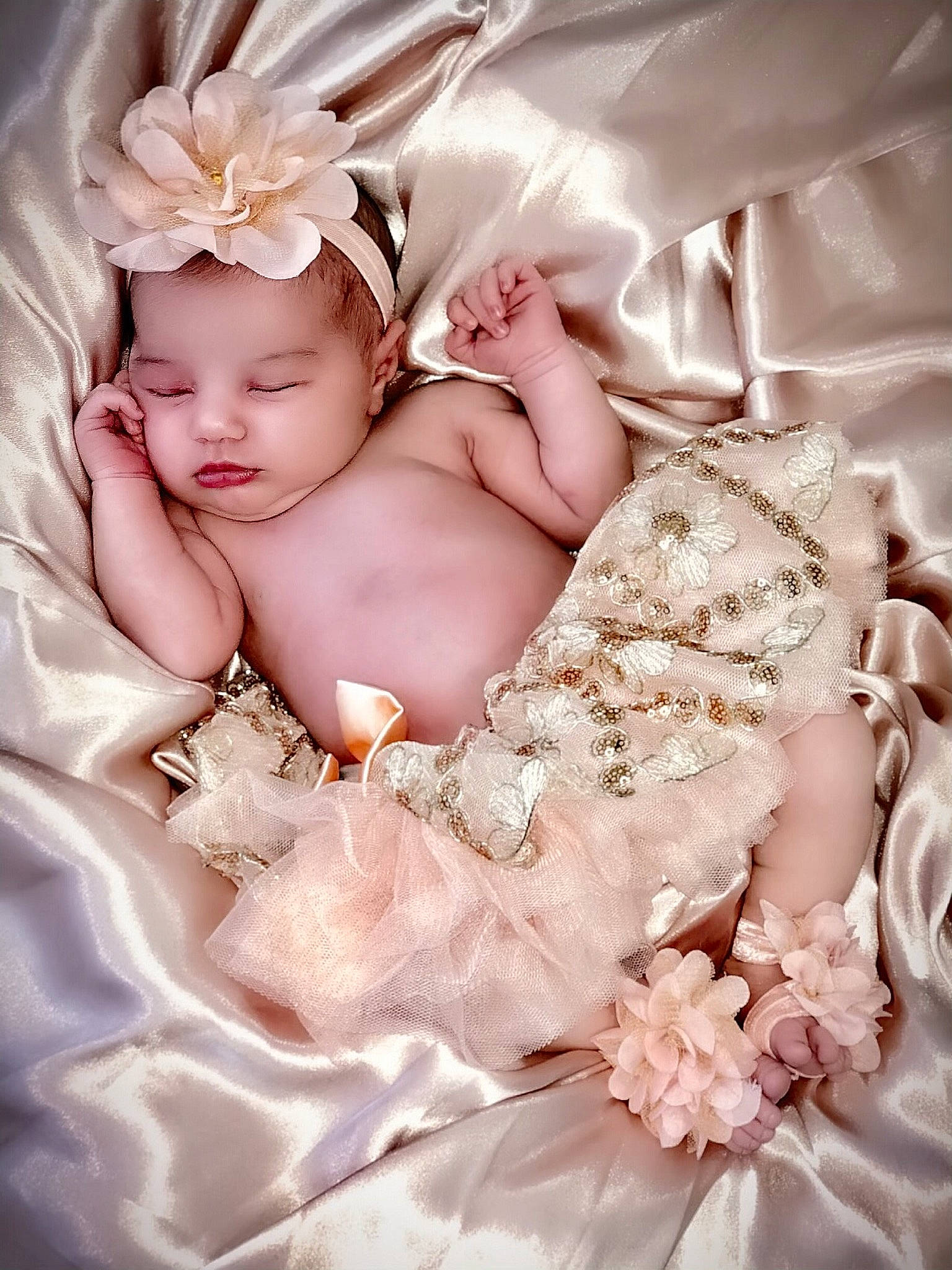 Aisha joined the competition — help win amazing prizes! baby, baby_sleeping, child, hair_accessory, headpiece, person, photography, pink, toddler