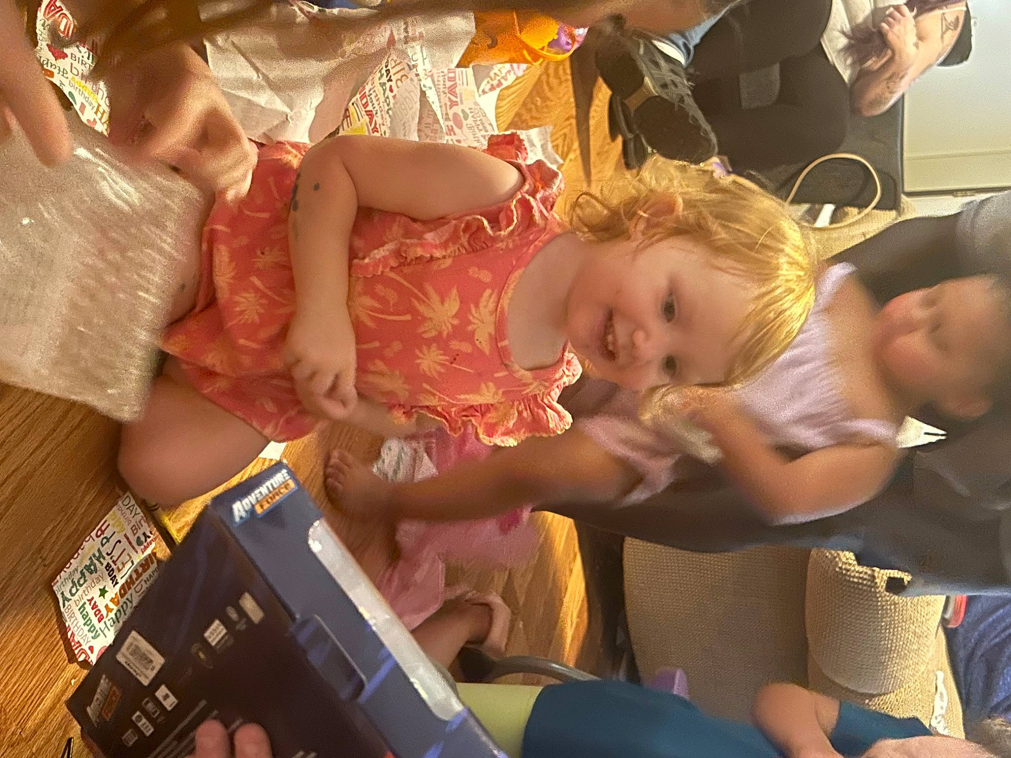 Lucy is registered to the contest to win money with this photo: baby, baby_products, child, event, fun, hairstyle, happy, joy, lap, office_equipment, party, person, play, product, room, sitting, smile, t_shirt, toddler, vacation