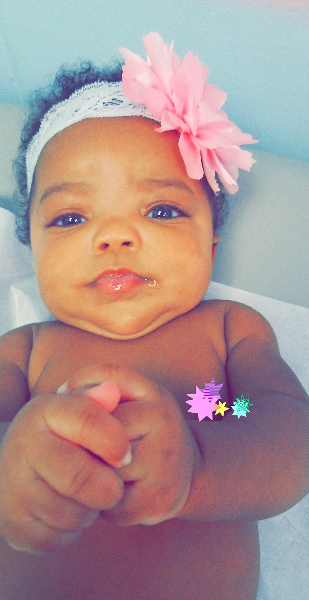 Malayah joined the competition — help win amazing prizes! cheek, child, face, flower, forehead, fun, girl, hair_accessory, happiness, head, headband, headgear, infant, laughter, lip, person, pink, purple, skin, smile