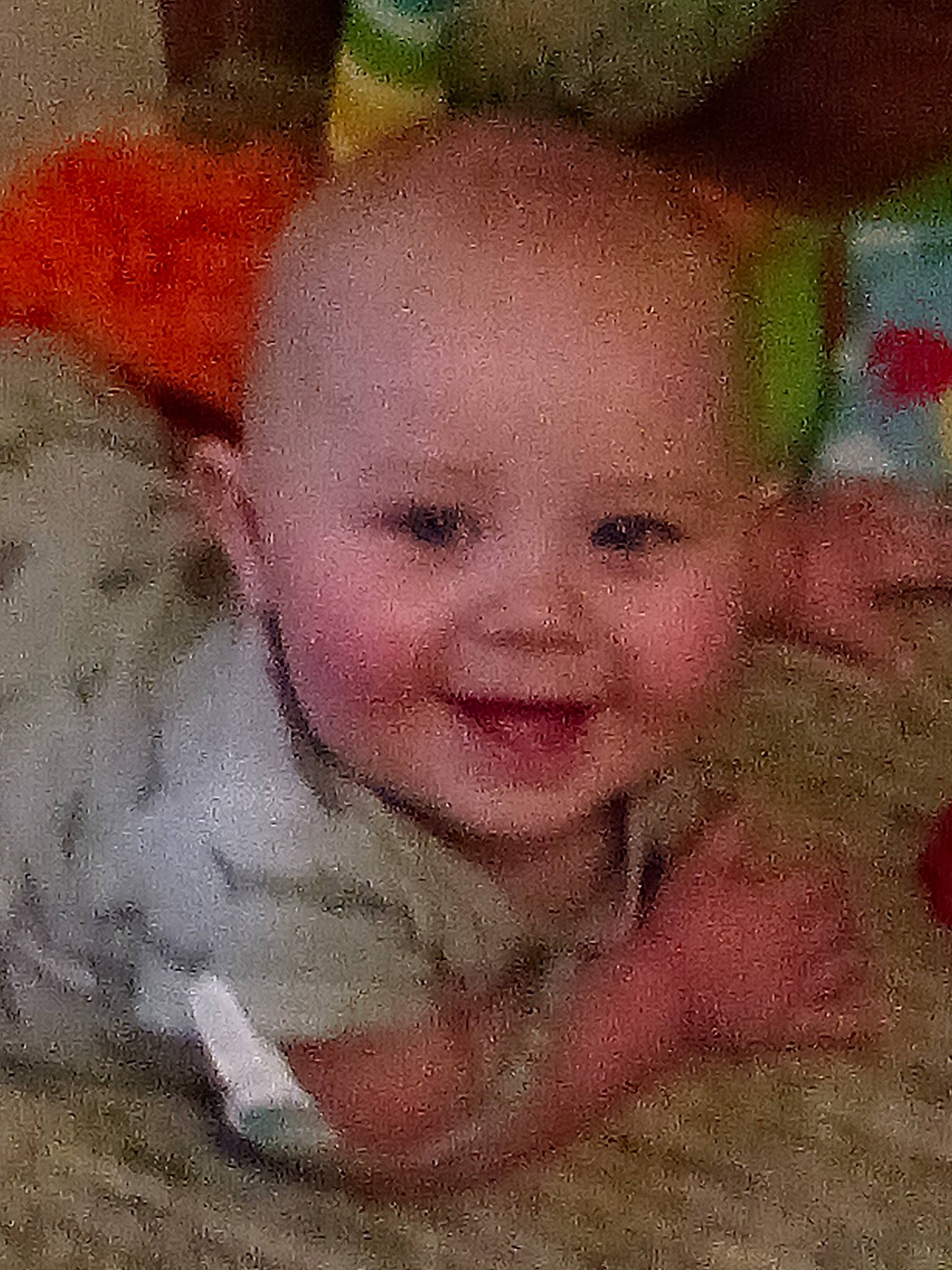 Emory joined the competition — help win amazing prizes! art, baby, baby_laughing, baby_toddler_clothing, cheek, child, close_up, eye, eyebrow, flooring, happy, iris, joy, lip, nose, pattern, person, pink, skin, smile