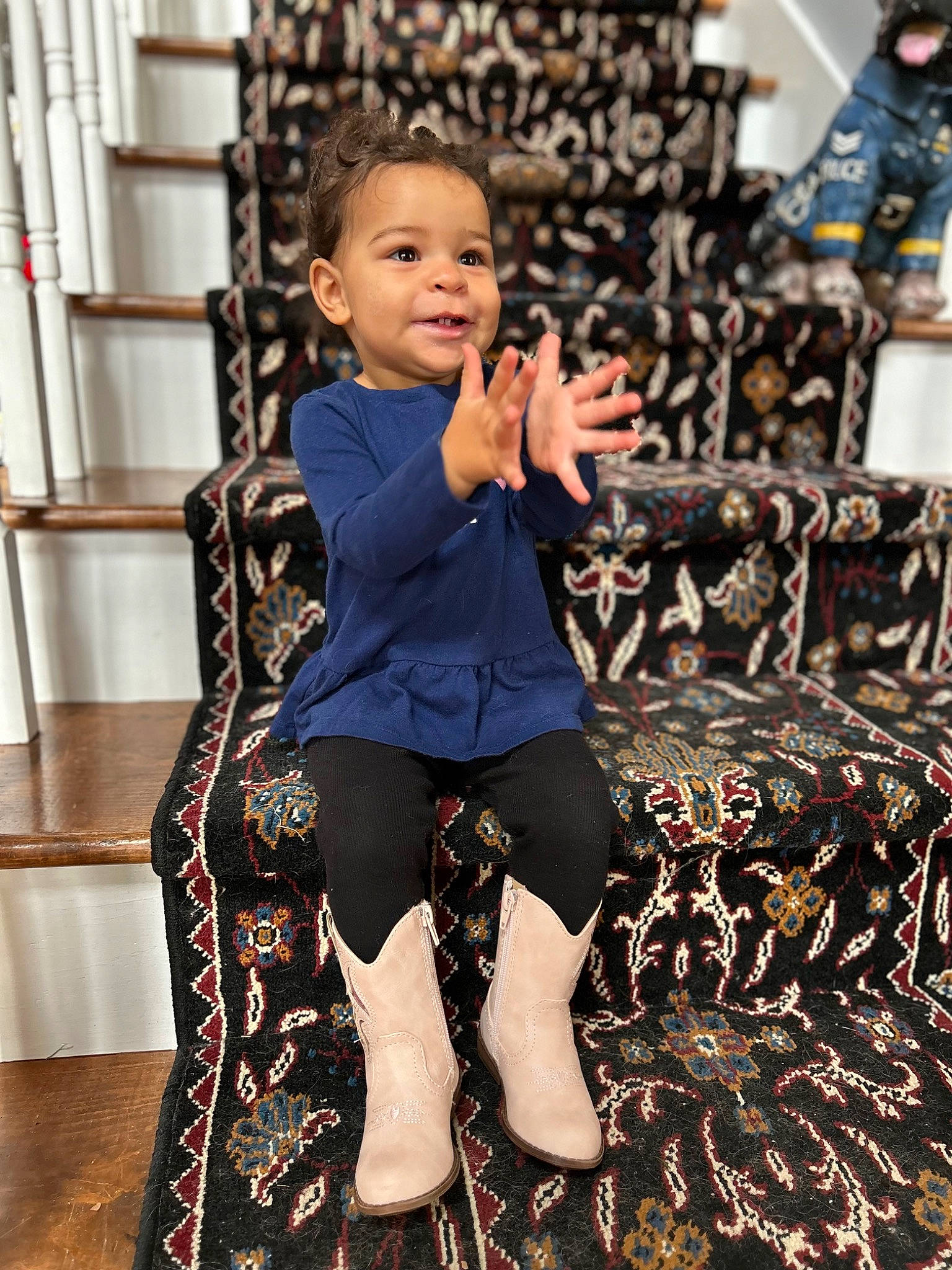 Brynleigh is registered to the contest to win money with this photo: beauty, curtain, event, fashion, fashion_design, flash_photography, fun, happy, human_leg, knee, leggings, pattern, person, sitting, sleeve, smile, sportswear, style, thigh, toddler