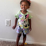 Airiana joined the competition — help win amazing prizes! child, clothing, curlyhair, door, face, female, girl, hair, happy, head, pants, person, photography, portrait, shorts, sitting, sleeve, smile, standing, t_shirt