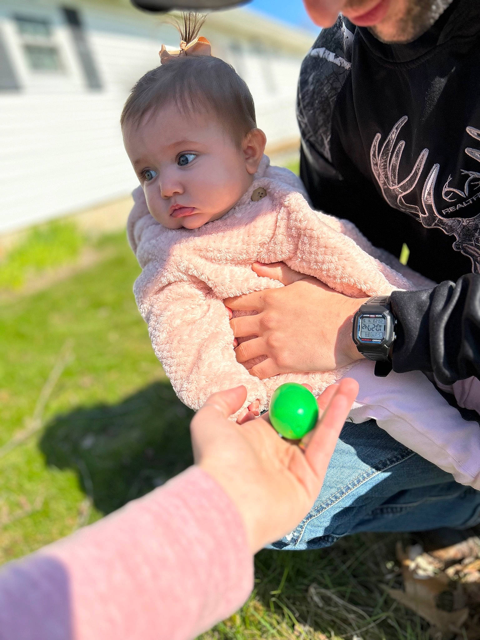 Alianna joined the competition — help win amazing prizes! baby, child, event, finger, fun, grass, hand, happy, leisure, nail, people_in_nature, person, play, recreation, sitting, soil, thumb, toddler, toy