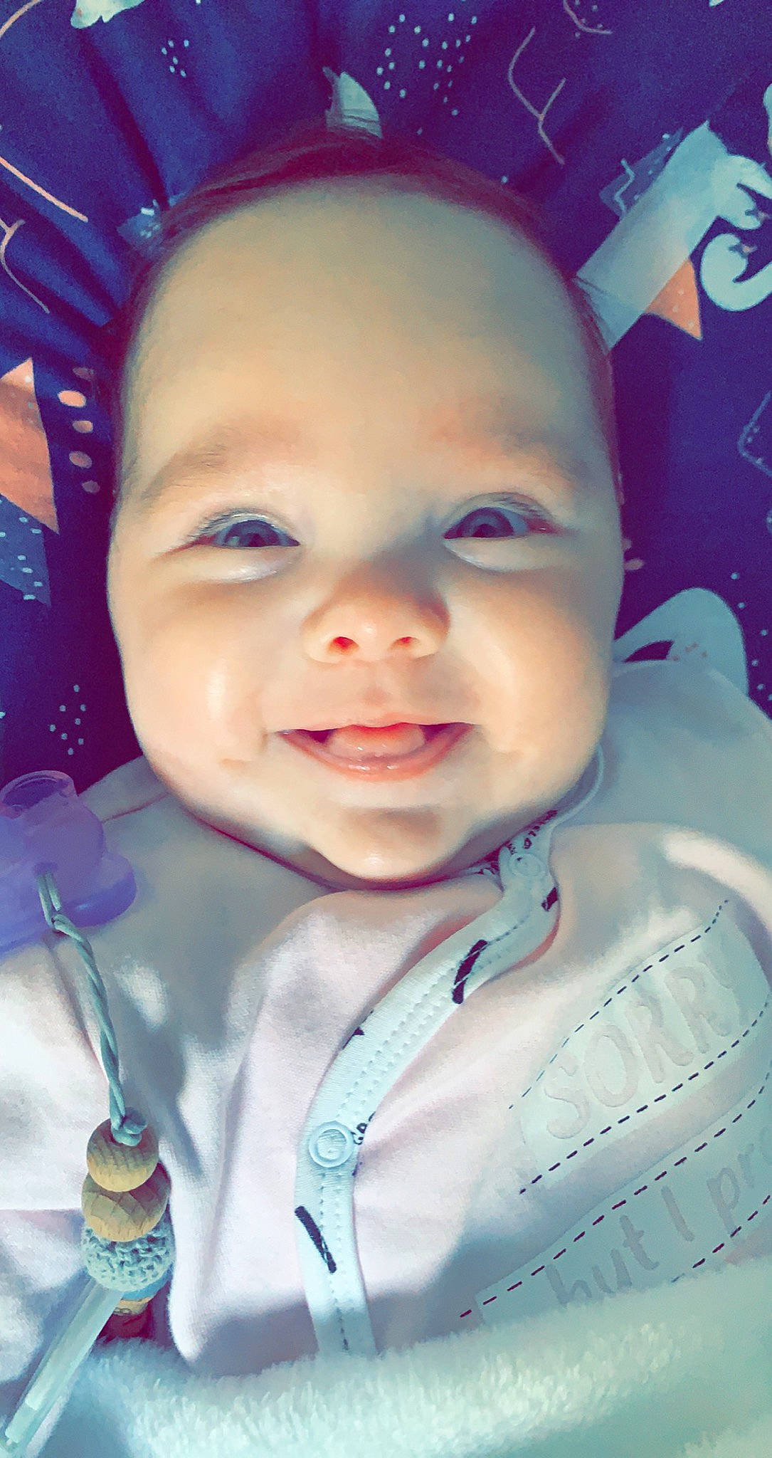 Rachel a rejoint le concours — aidez-le/la à gagner de superbes lots ! baby, baby_toddler_clothing, blue, cheek, chin, eyebrow, eyelash, facial_expression, forehead, hairstyle, happy, headwear, iris, lip, mouth, nose, person, product, skin, sleeve