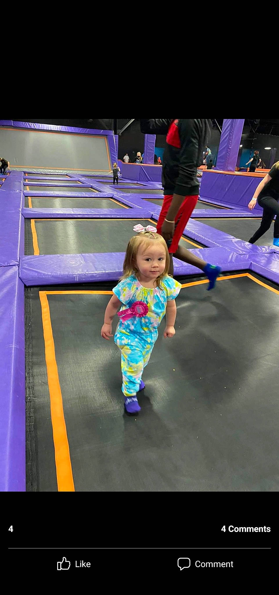 Audriella is registered to the contest to win money with this photo: competition_event, electric_blue, entertainment, event, flooring, fun, games, indoor_games_and_sports, leisure, magenta, performance, performing_arts, person, purple, recreation, room, sports, sportswear, t_shirt, toddler