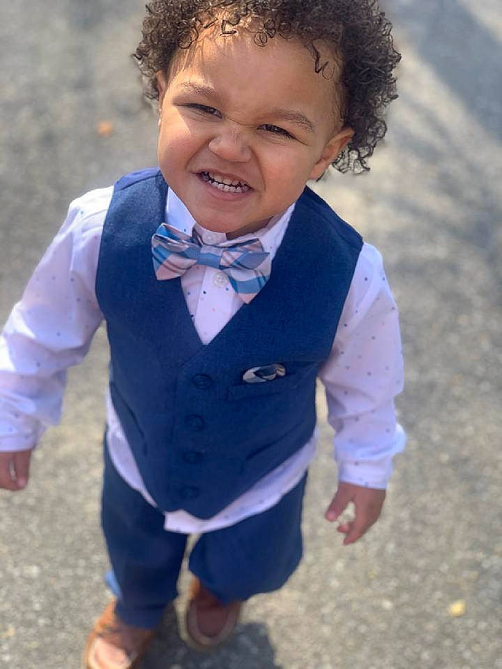 Jaspen joined the competition — help win amazing prizes! baby, baby_toddler_clothing, child, dress, electric_blue, face, finger, formal_wear, fun, gesture, grass, happy, head, pattern, people_in_nature, person, sleeve, smile, soil, tie