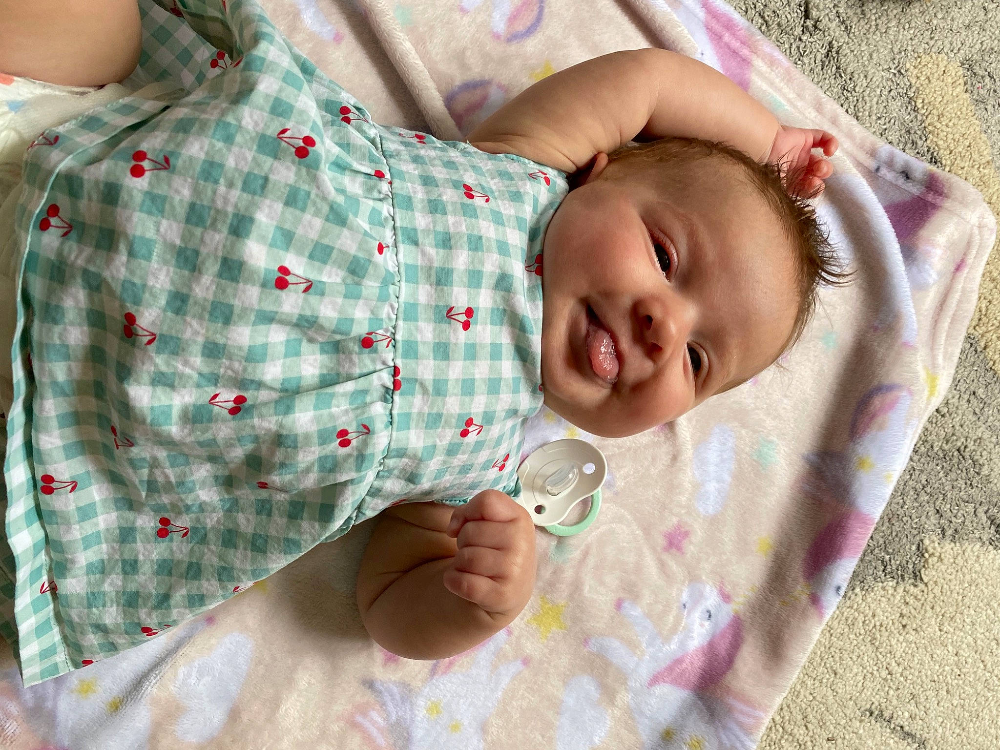 Abigale joined the competition — help win amazing prizes! baby, baby_products, baby_toddler_clothing, button, cheek, child, collar, comfort, dress_shirt, finger, grass, happy, human_body, linens, pattern, person, plaid, skin, sleeve, tartan