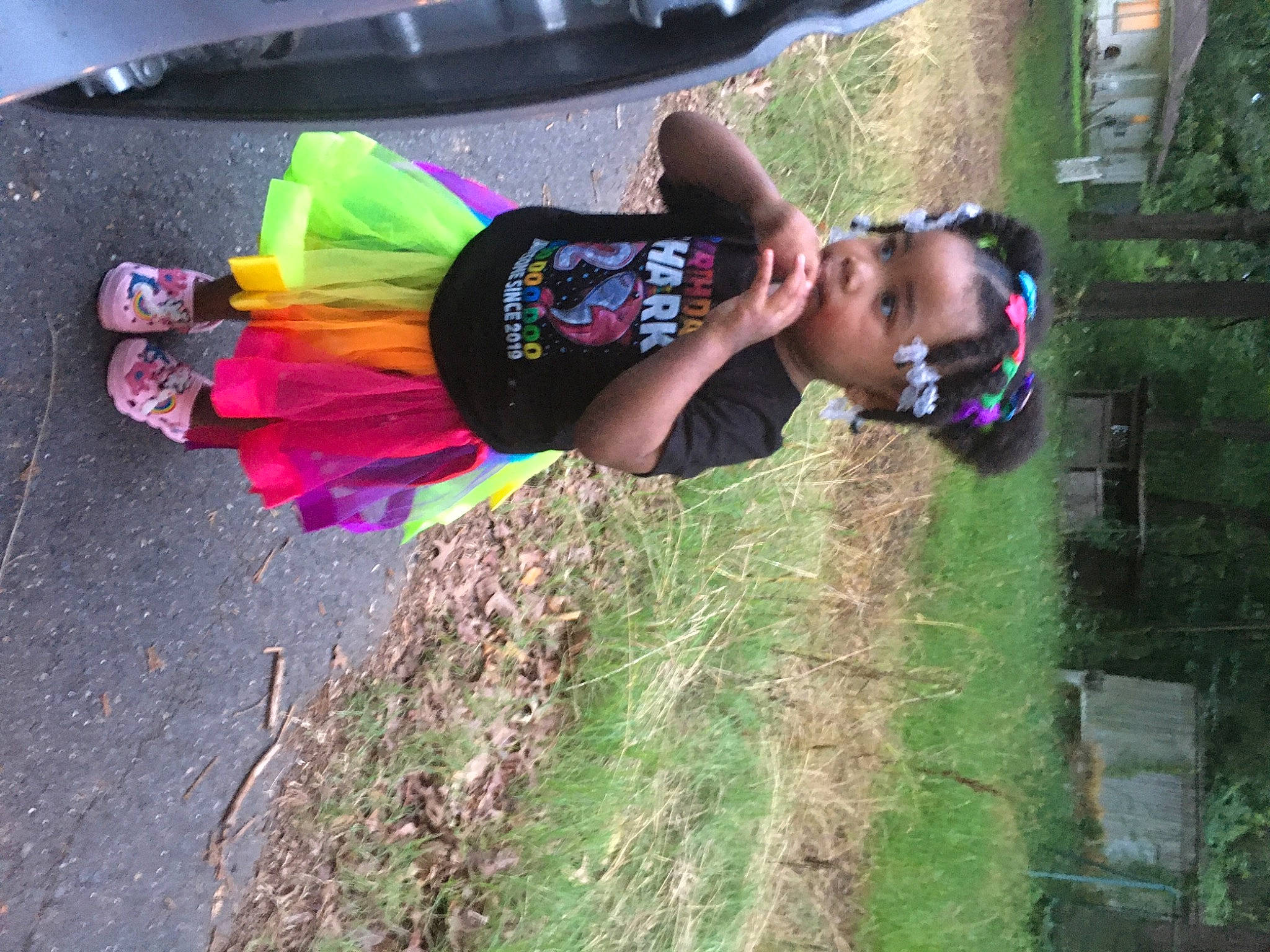 Aniya joined the competition — help win amazing prizes! asphalt, child, fun, grass, happy, leisure, people_in_nature, person, plant, play, recreation, road_surface, sidewalk, smile, soil, t_shirt, toddler, tree, water