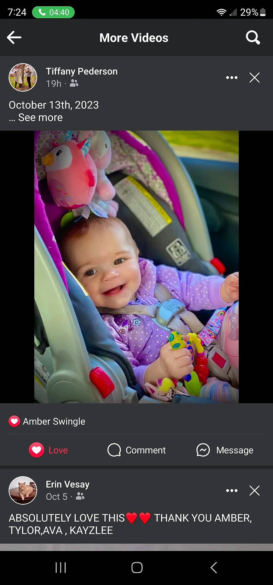 Kayzlee joined the competition — help win amazing prizes! baby, baby_carriage, car, car_seat, child, electronic_device, finger, font, fun, gadget, gesture, happy, joy, magenta, person, pink, product, screenshot, smile, technology