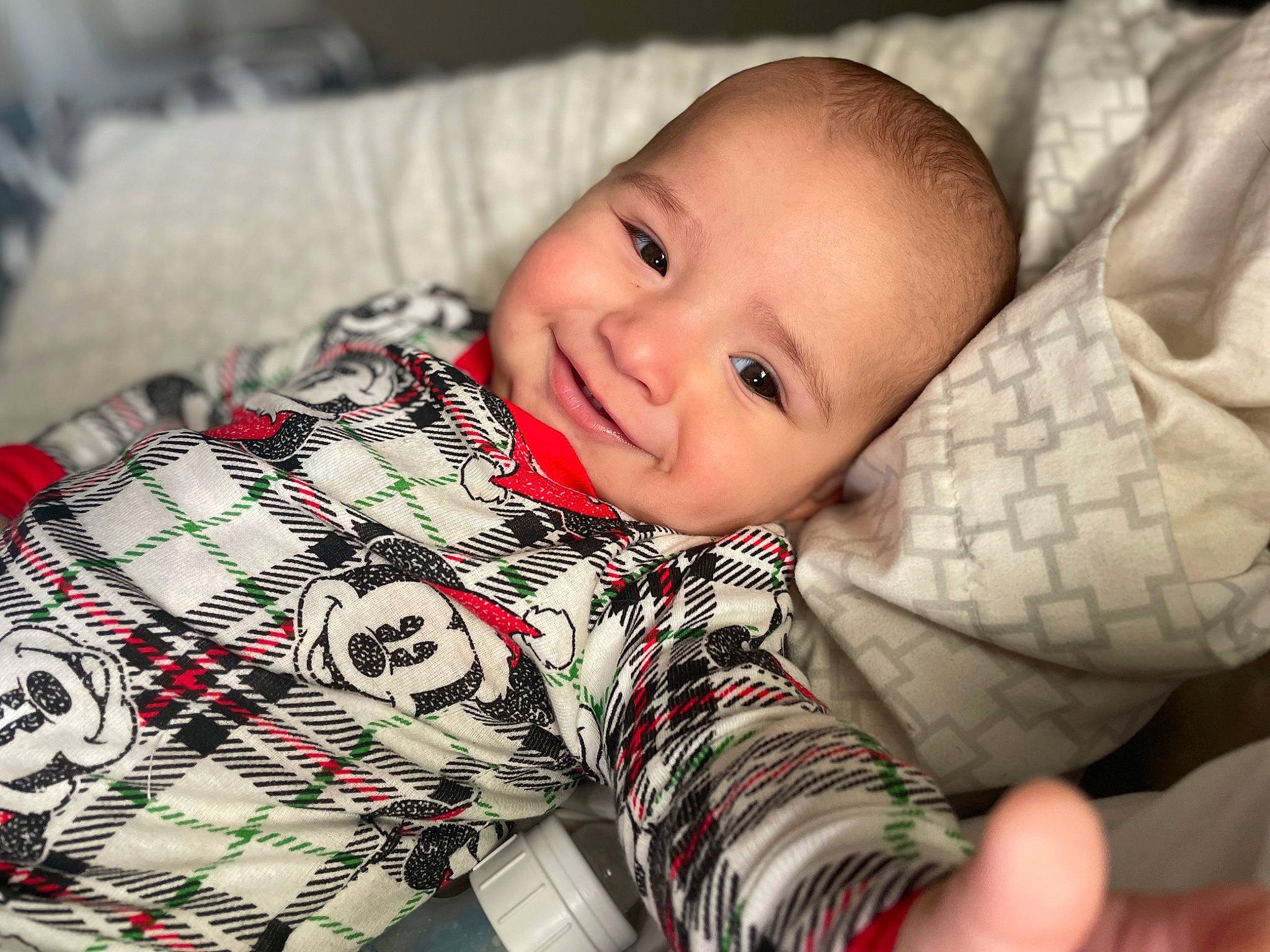 Gabriel joined the competition — help win amazing prizes! baby, baby_toddler_clothing, cheek, comfort, eye, finger, flash_photography, flooring, happy, iris, joy, lip, mammal, nose, pattern, person, skin, sleeve, smile, textile