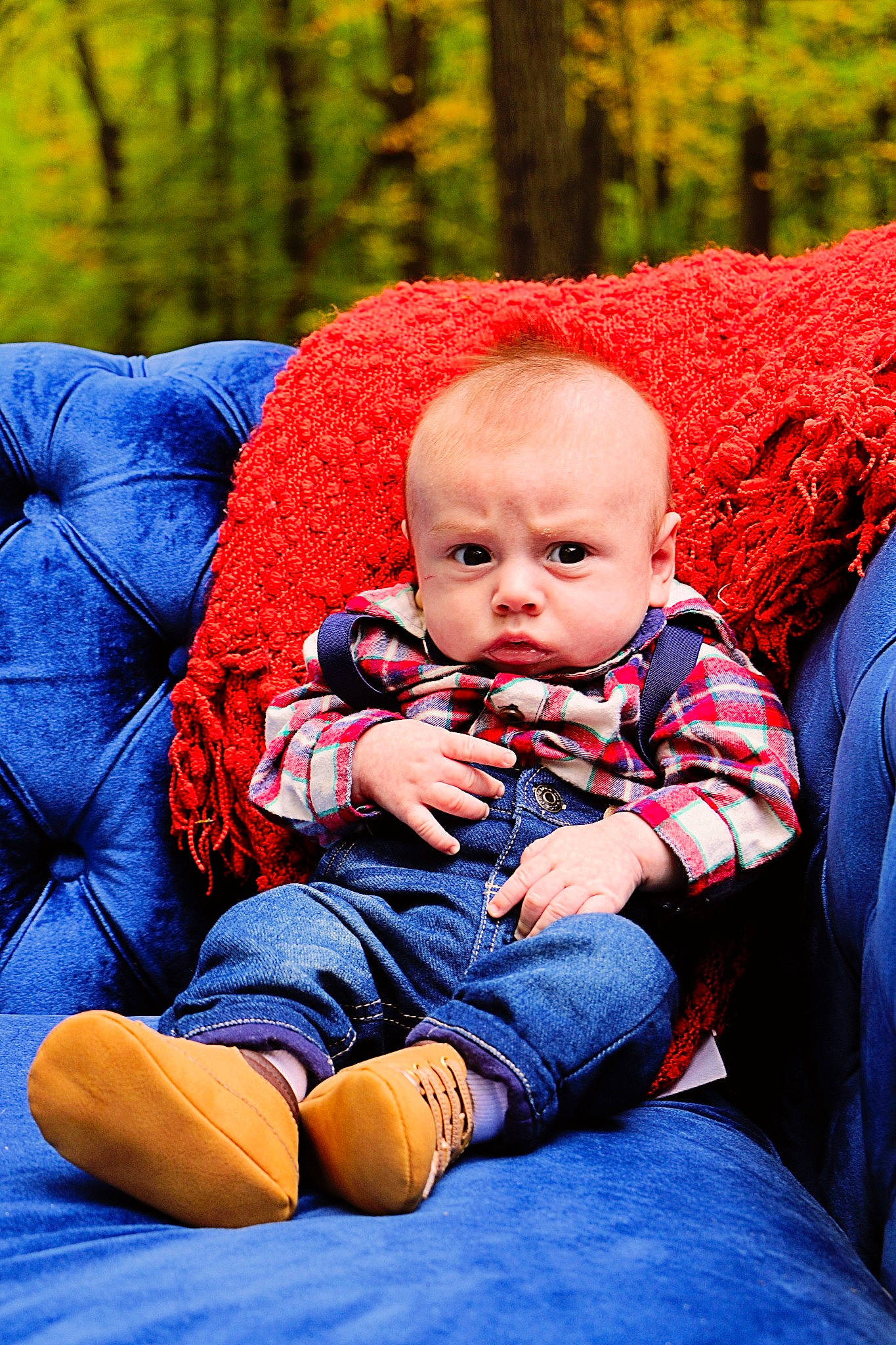 Carlo is registered to the contest to win money with this photo: baby, blue, child, person, photography, red, sitting, toddler