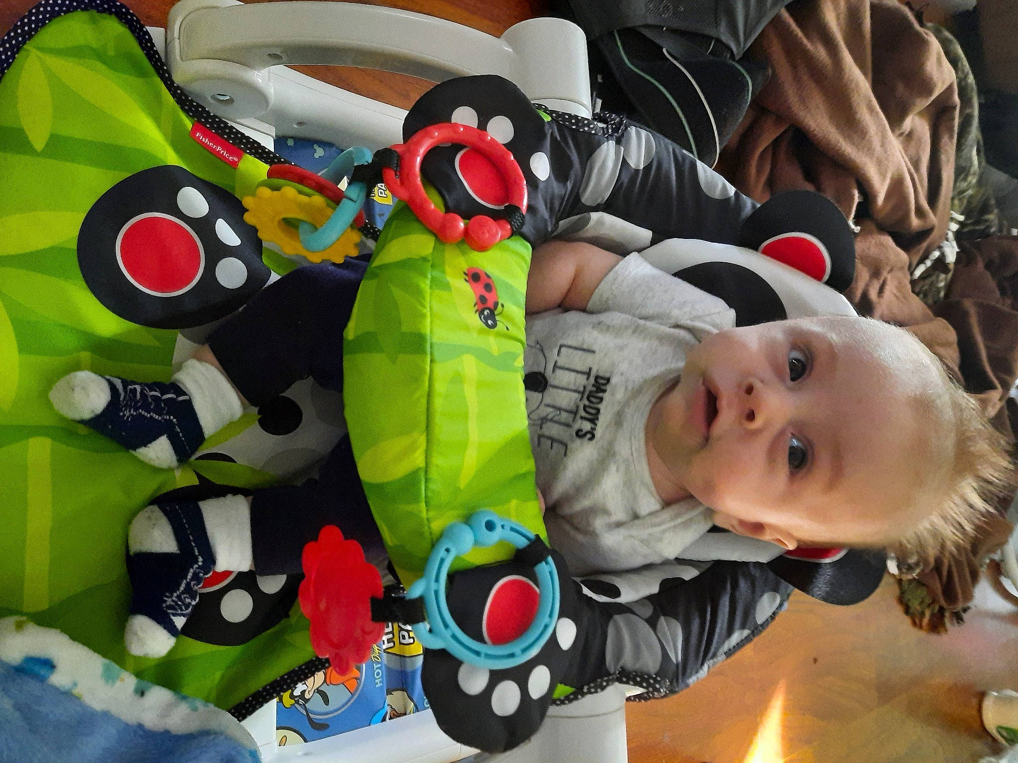 Carlo is registered to the contest to win money with this photo: baby, baby_products, baby_toys, child, fictional_character, person, play, toddler, toy