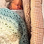 newborn, baby, sleeping, blanket, crochet, cozy, soft, bed, comfort, pastel_colors, infant, face, head, child, rest, warm, texture, cute, peaceful, wrapped