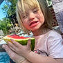 Troy joined the competition — help win amazing prizes! blonde_hair, child, clothing, daylight, fruit, hand, happy, juice, messy_hair, nature, outdoor, person, pool, skin, smile, summer, support, toddler, water, watermelon