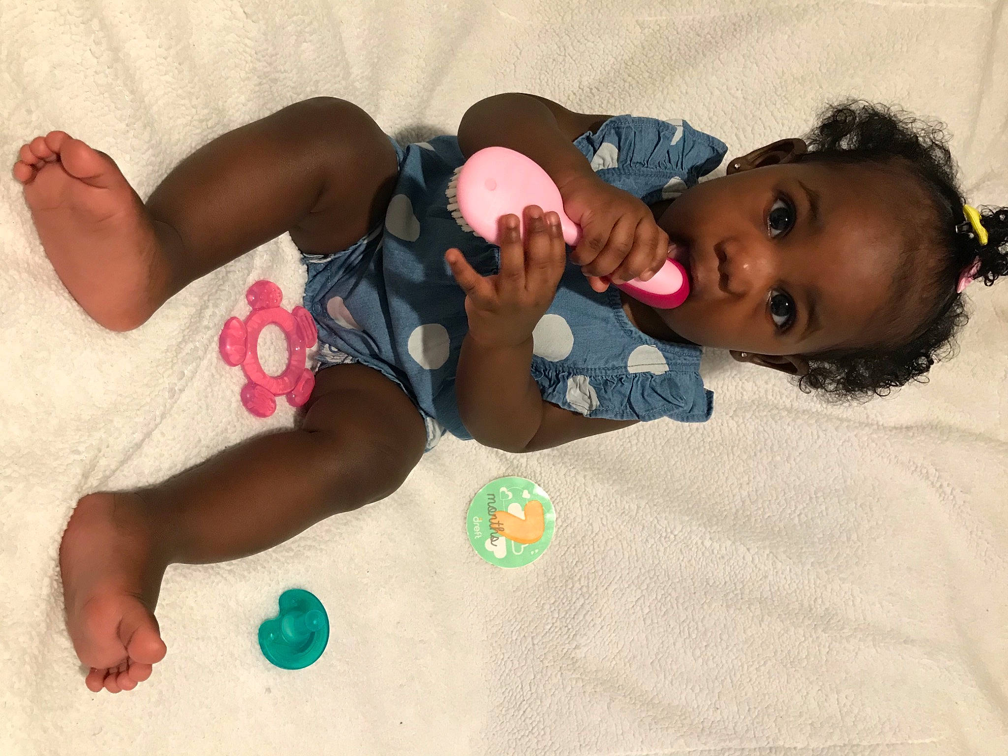 Lea joined the competition — help win amazing prizes! arm, baby, baby_toddler_clothing, child, comfort, eyelash, finger, foot, fun, happy, human_body, human_leg, linens, nail, pattern, person, skin, sock, textile, thigh