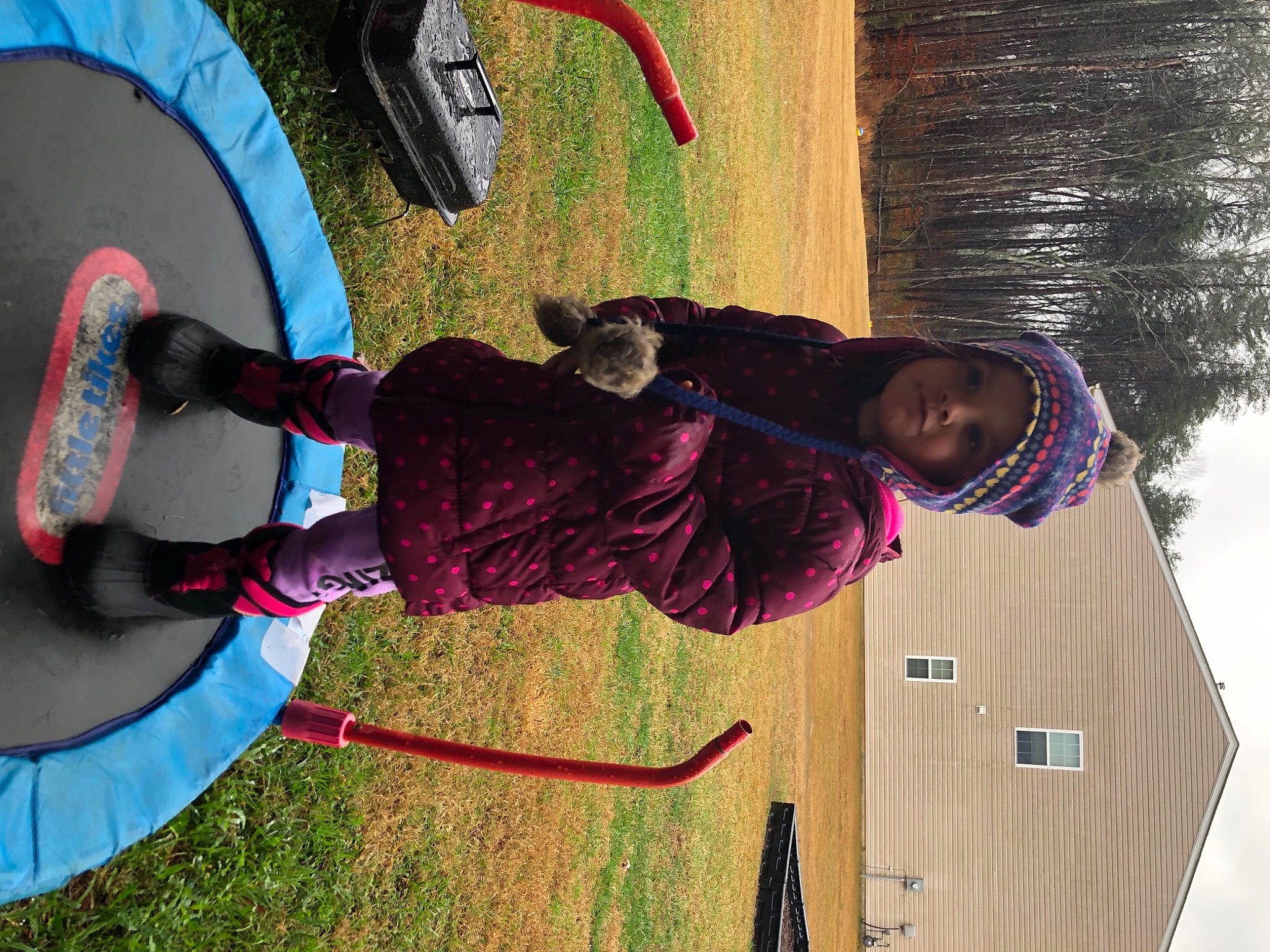 Olivia joined the competition — help win amazing prizes! child, cool, electric_blue, fun, grass, green, happy, headwear, human_leg, leisure, magenta, person, plant, recreation, shoe, sky, sneakers, thigh, toddler, tree