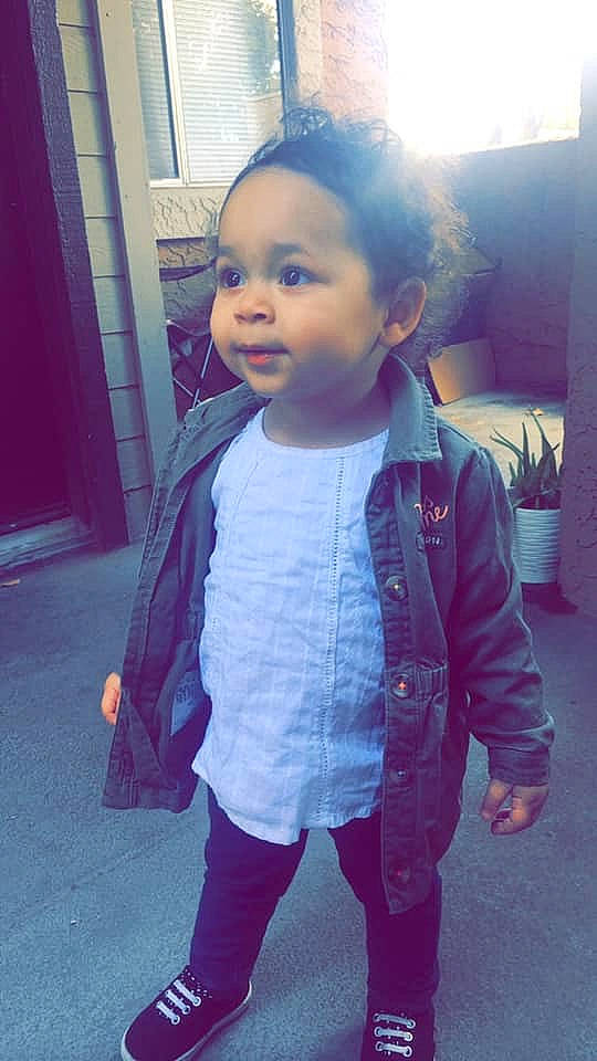 Isabella joined the competition — help win amazing prizes! baby, cheek, child, cool, ear, face, forehead, fun, hair, happy, head, jacket, outerwear, people, person, pink, skin, smile, standing, toddler