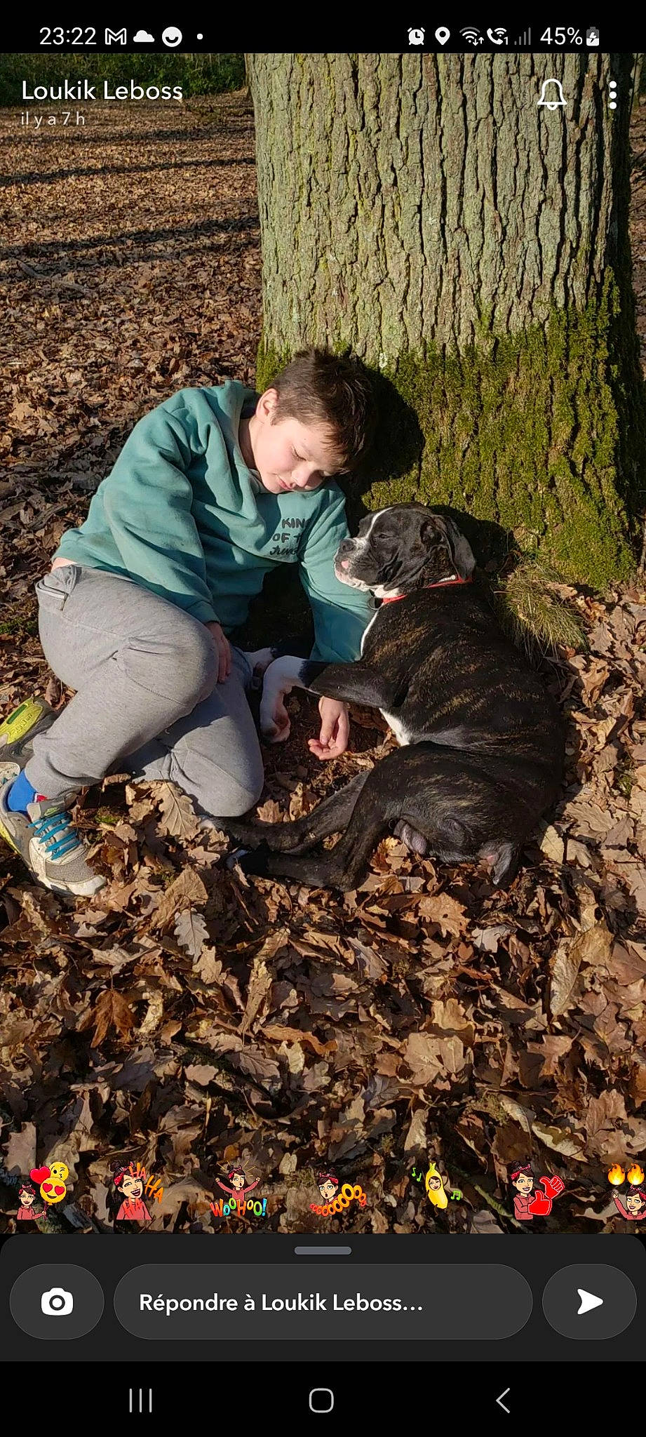 Tupac participe au concours pour gagner de l'argent avec cette photo : adaptation, boot, carnivore, dog, dog_breed, fawn, forest, fun, gesture, grass, people_in_nature, plant, recreation, shoe, sneakers, soil, sporting_group, tree, wood, woodland
