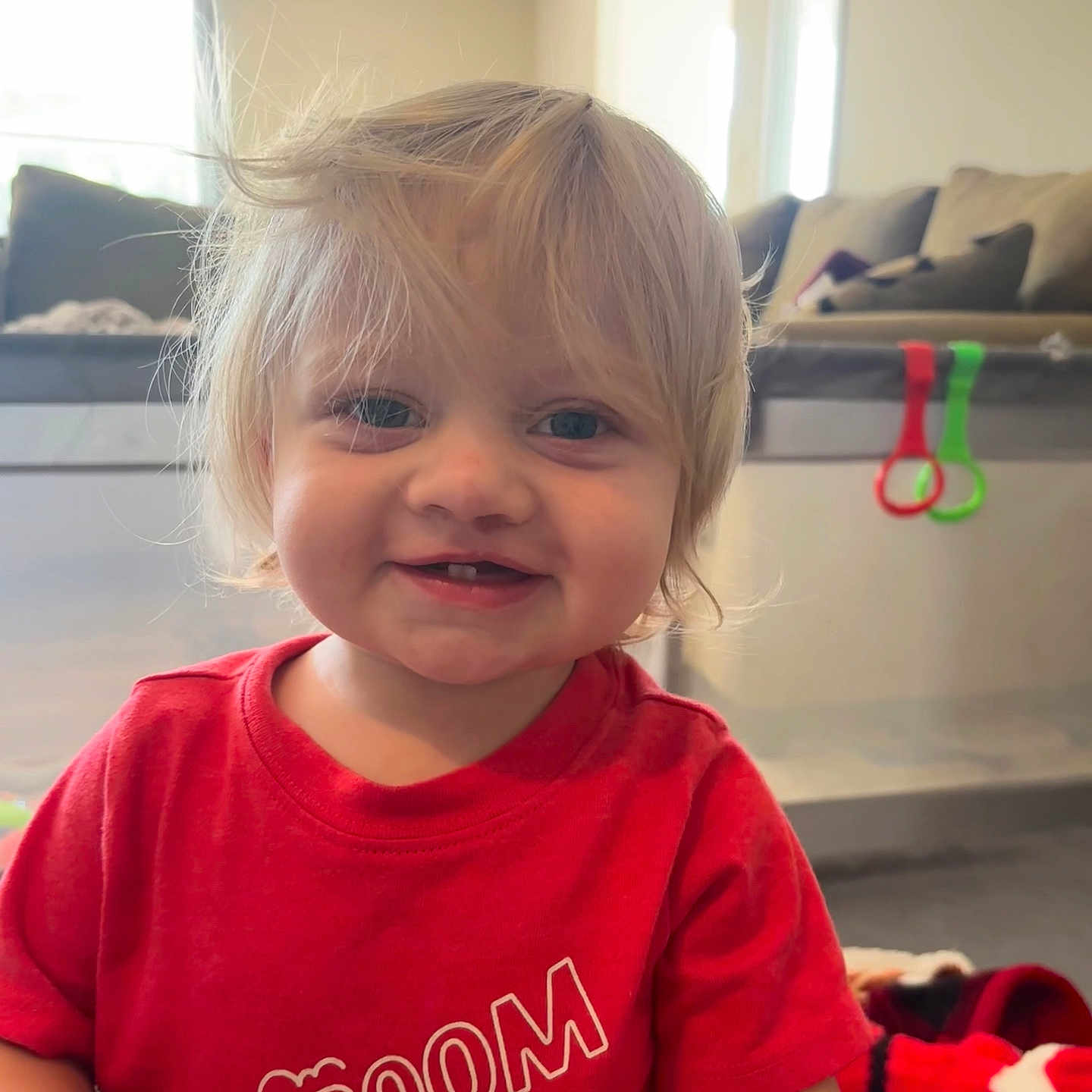Waylon joined the competition — help win amazing prizes! architecture, building, child, clothing, couch, face, female, furniture, girl, happy, head, homedecor, indoors, livingroom, person, photography, portrait, room, smile, t_shirt